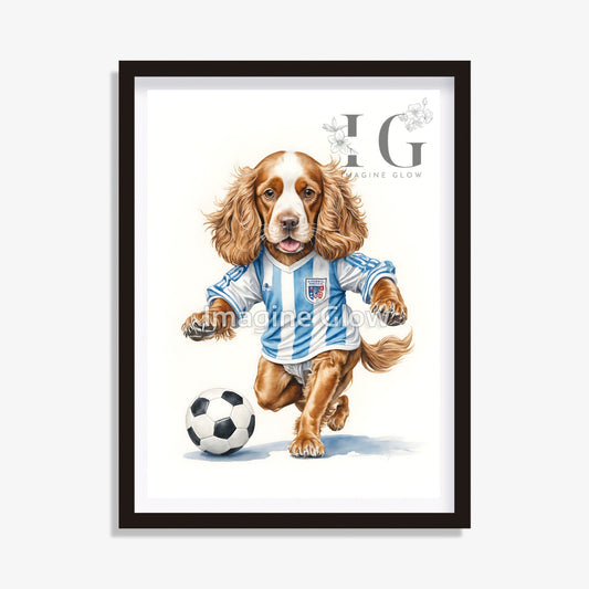 Soccer Art - Cocker Spaniel Dog Sport Decor
