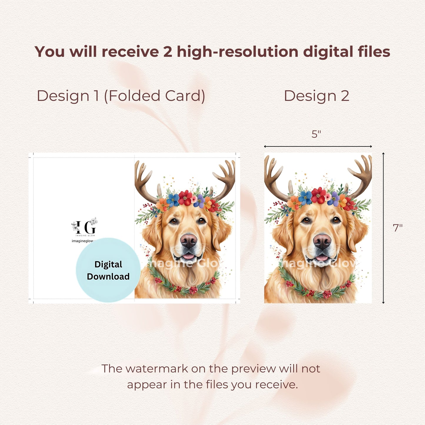 Printable Labrador retriever holiday card with a cute dog design.