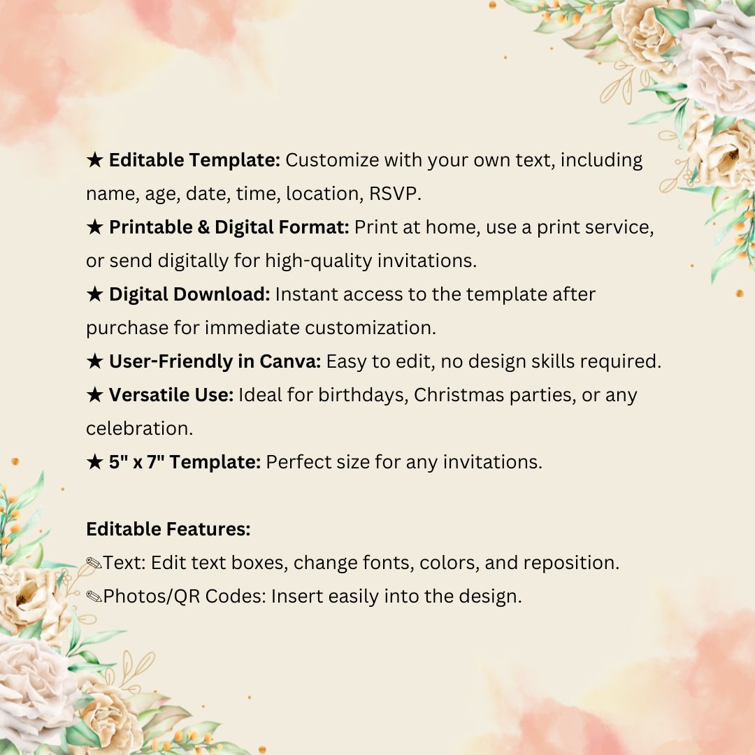 Chinchilla Birthday Invitation - Editable Dog Canva Template