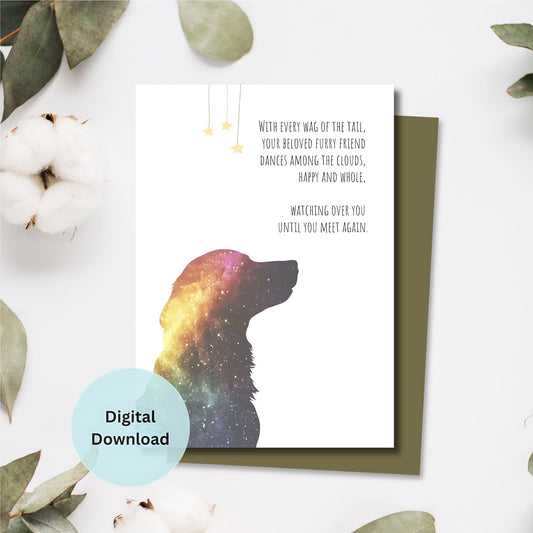 Pet loss sympathy card for dog bereavement.