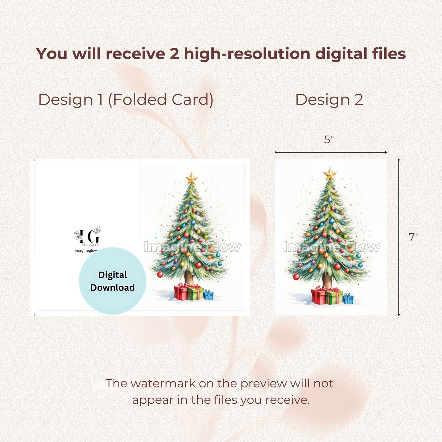 Christmas tree card printable perfect for holiday greetings