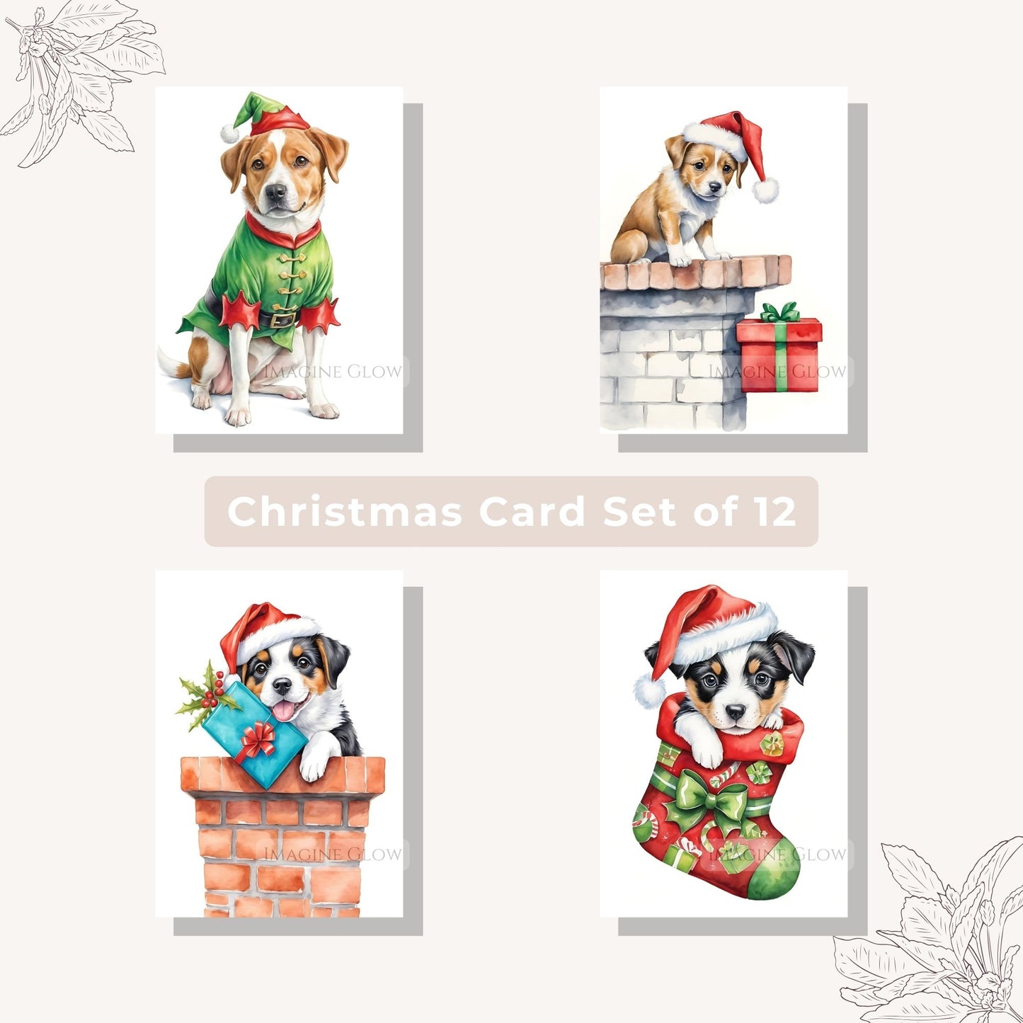 Adorable pet holiday greeting cards perfect for spreading seasonal cheer