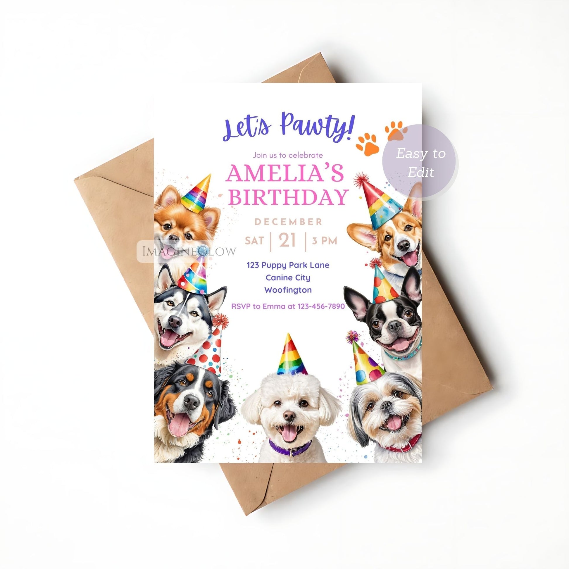 Dogs Birthday Invite Template