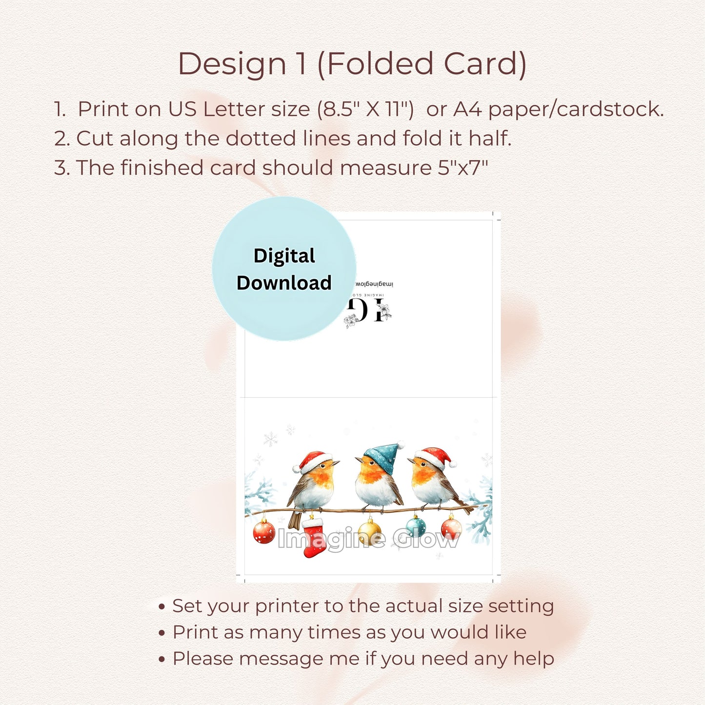 Festive robin card for Christmas celebrations and seasonal cheer