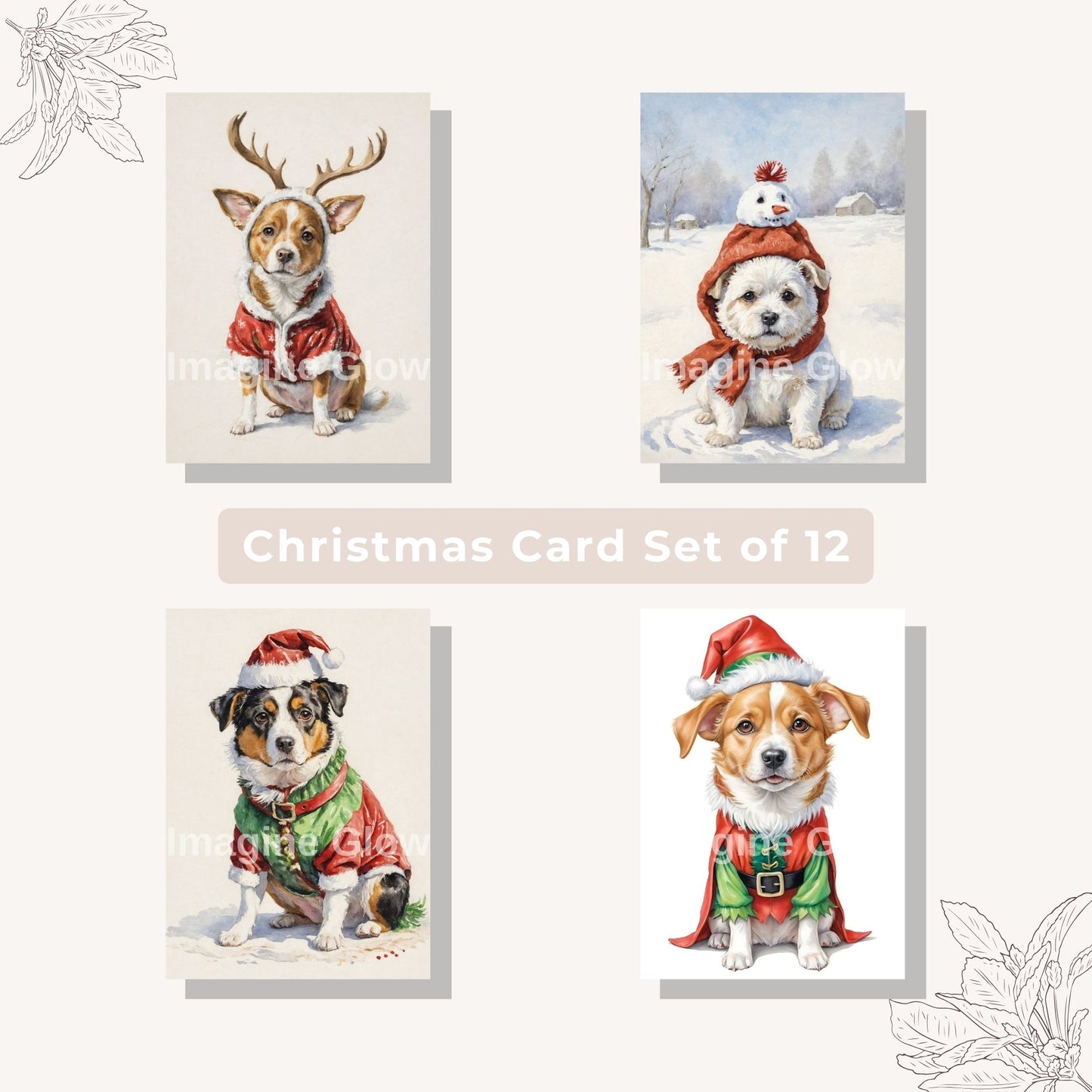 Adorable pet holiday greeting cards perfect for celebrating the season