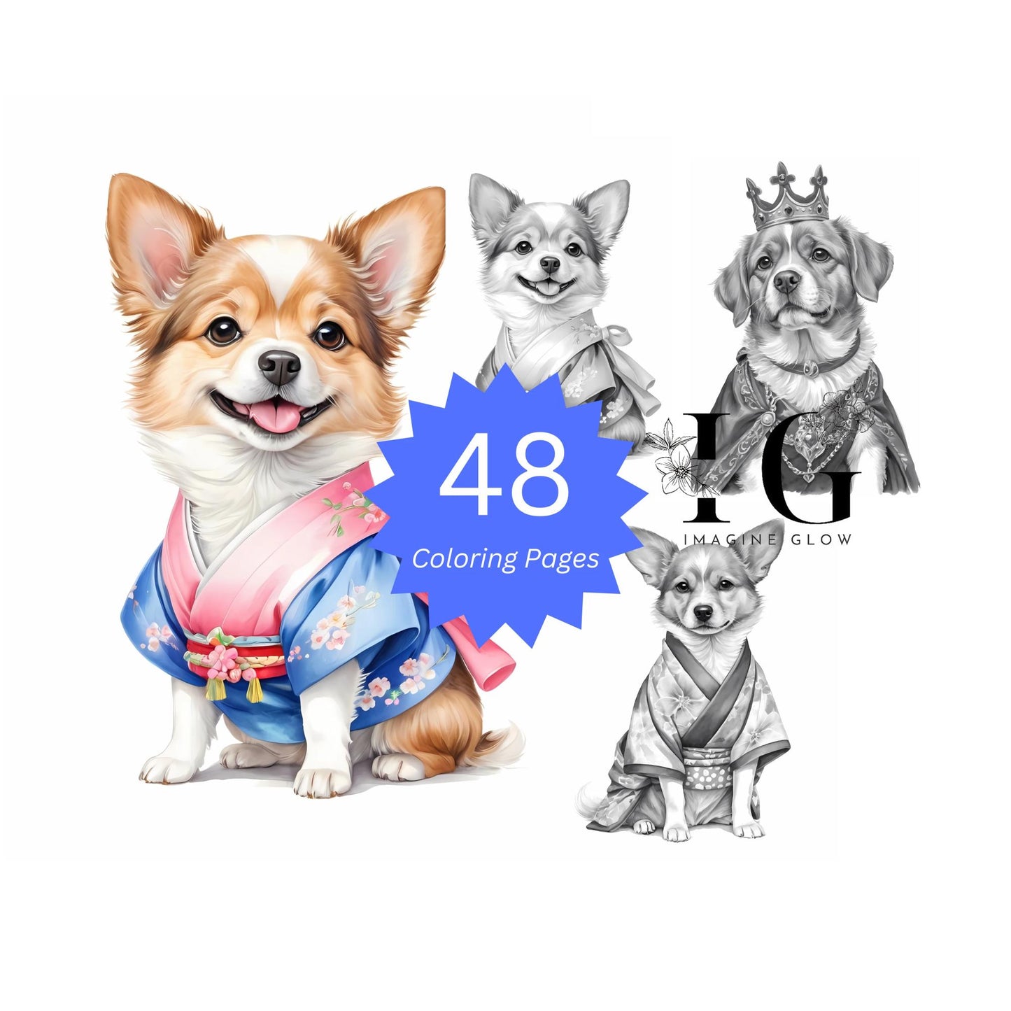 48 Costume Dog, Printable Coloring Pages