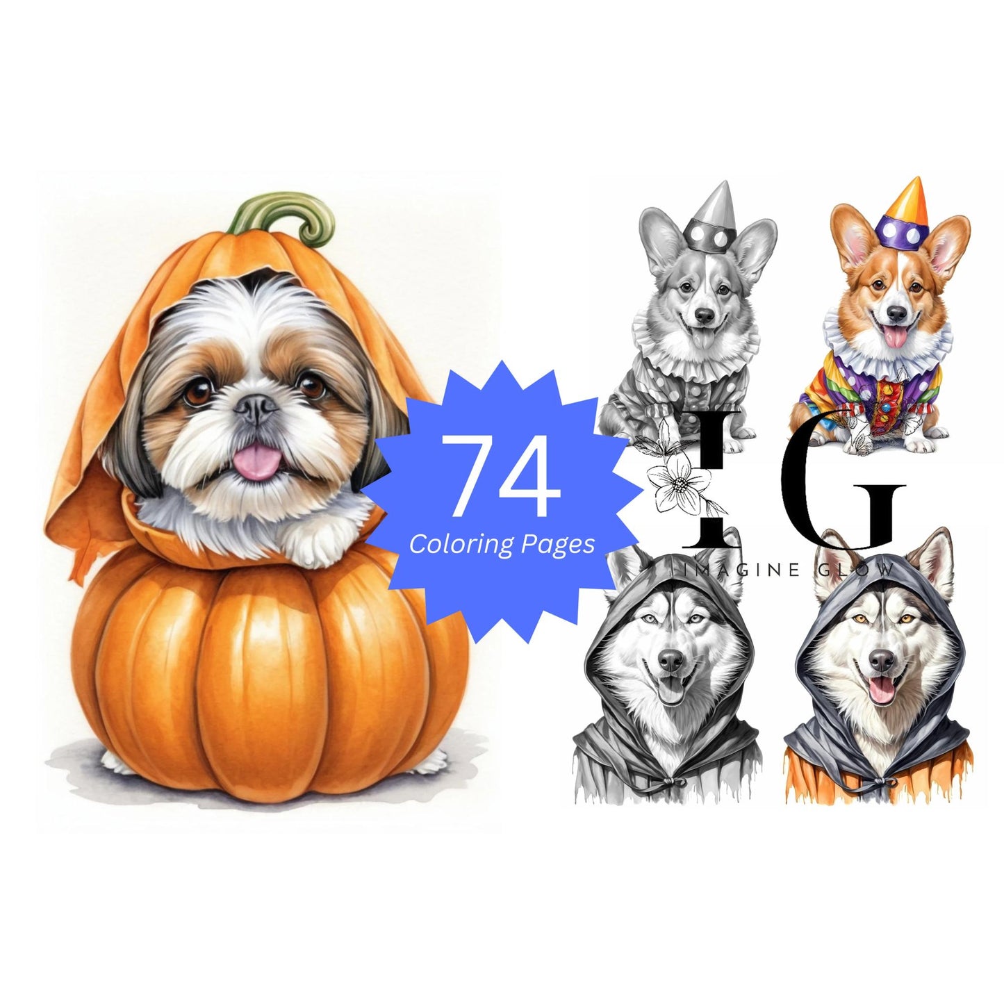 74 Halloween Costume Dogs Printable Coloring Pages