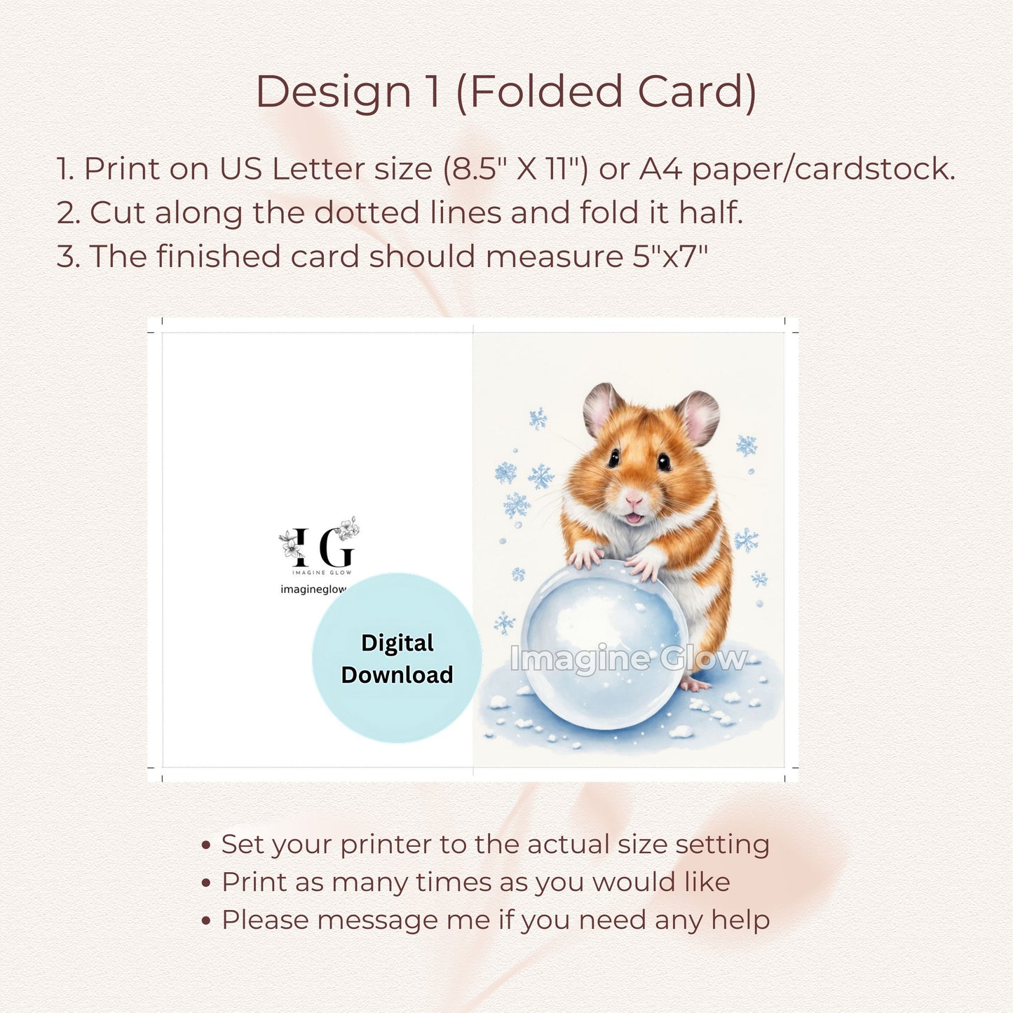 Adorable Hamster Card for Winter Celebrations