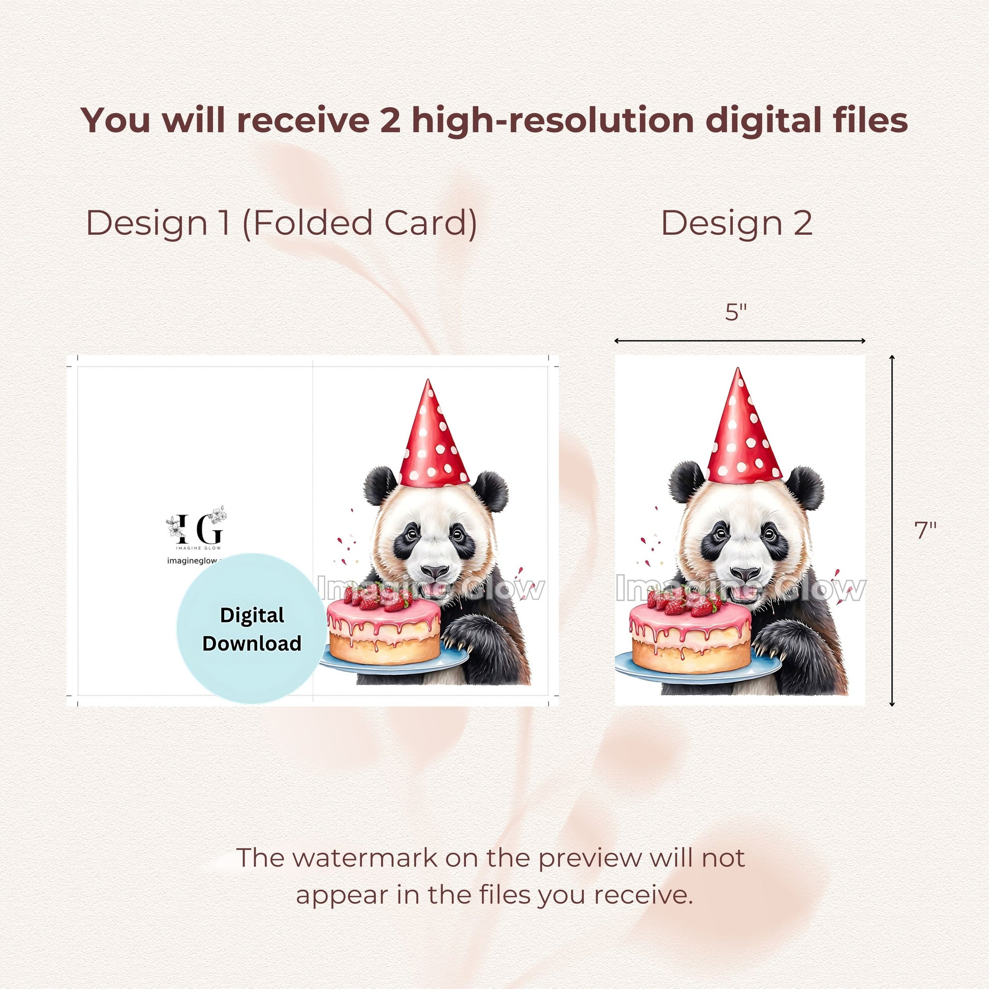 Animal Lover Panda Birthday Card - Printable