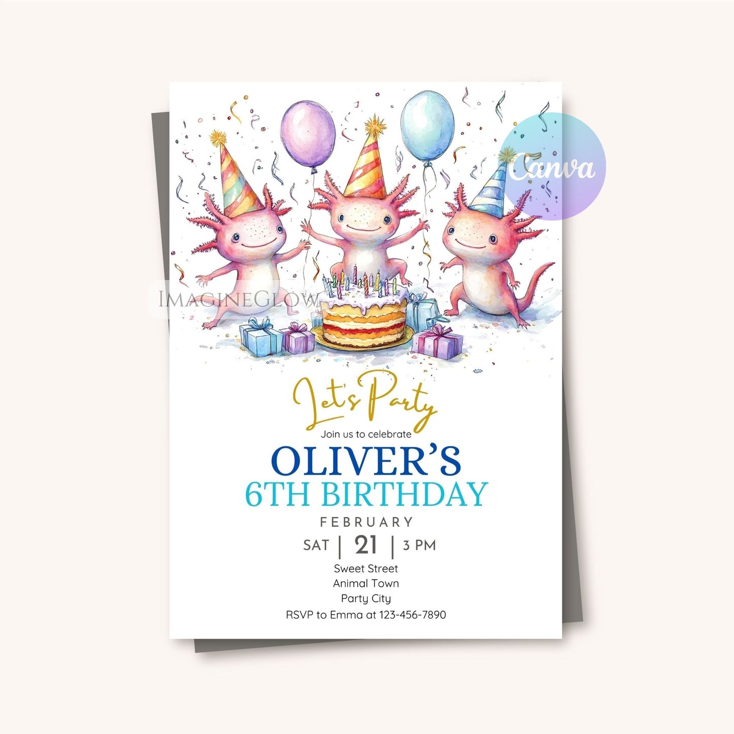 Water-themed birthday invite for children