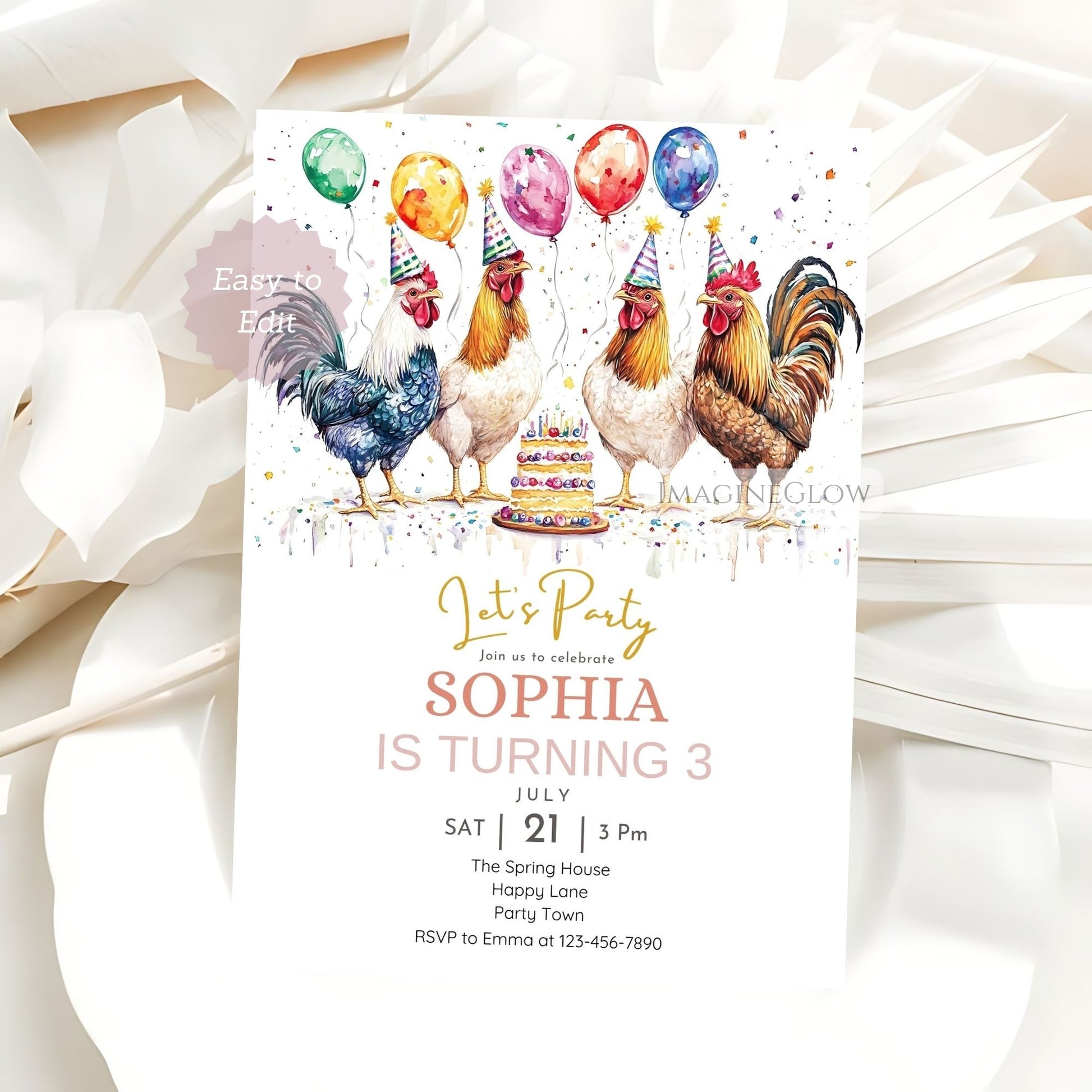 Barnyard birthday invitation