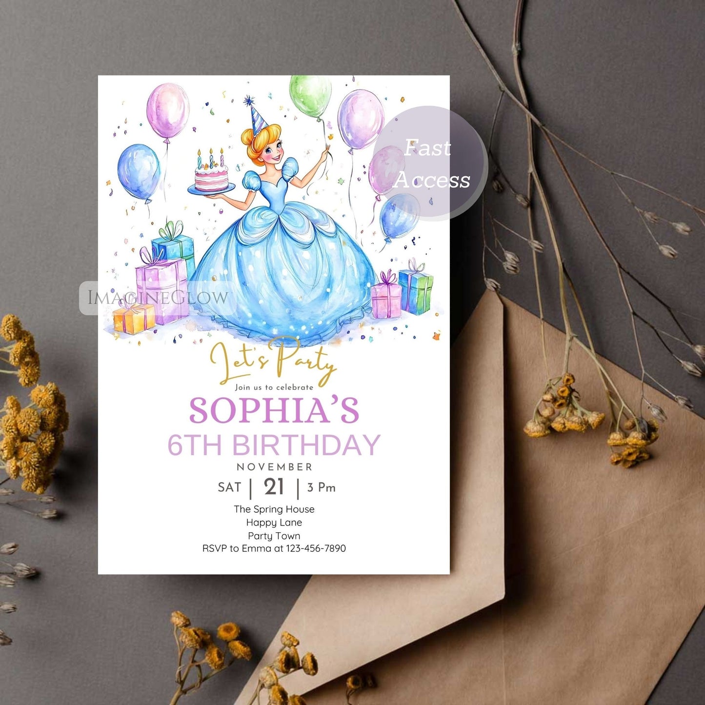 Cinderella party digital download