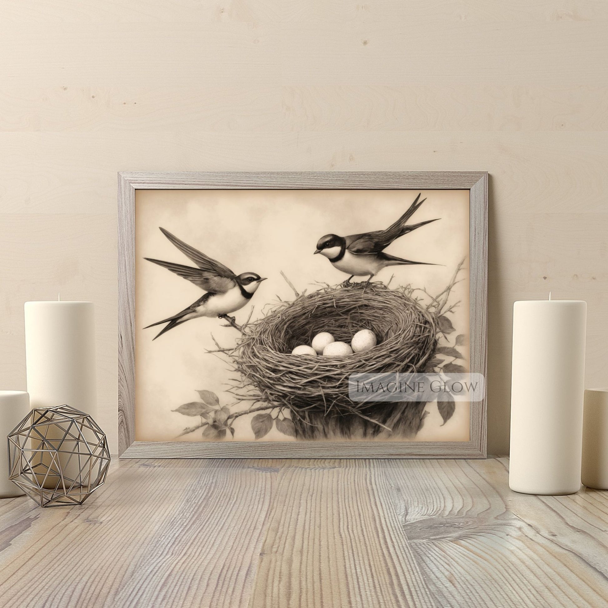 Classic nature-inspired swallow bird wall decor