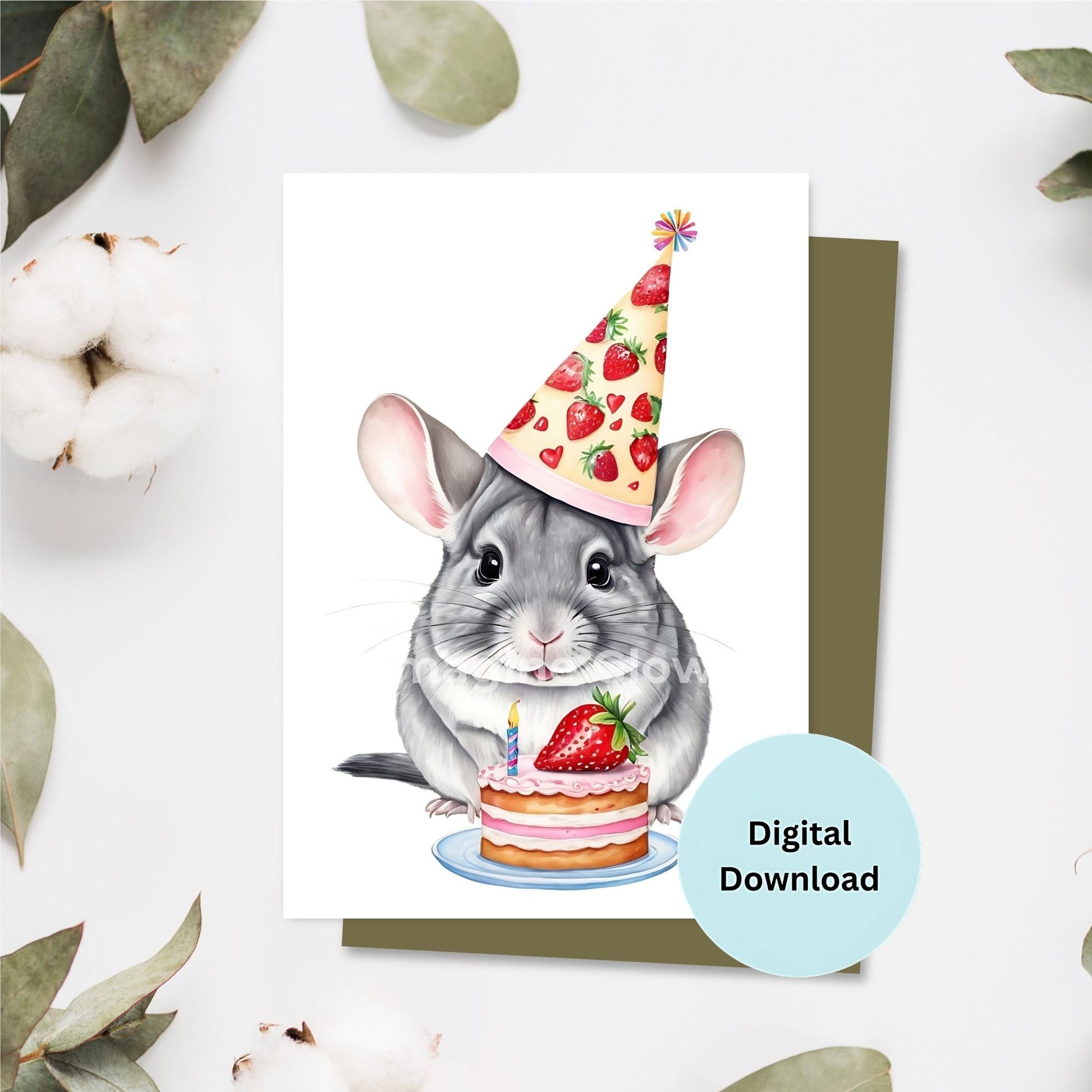 Cute chinchilla birthday card, perfect for pet lovers and animal-themed celebrations.Chinchilla-themed birthday card, ready to download and print for special occasions.
Printable birthday card with a chinchilla design, great for animal lovers.
