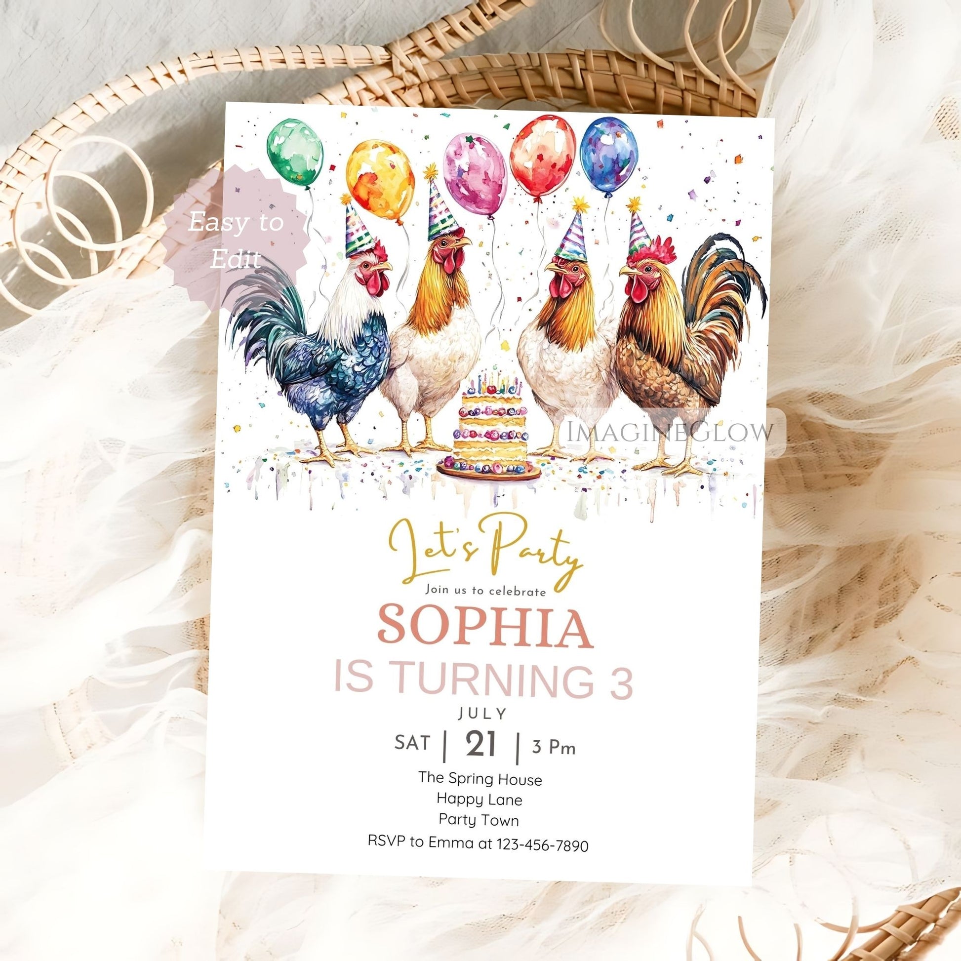 Printable farm-themed birthday card