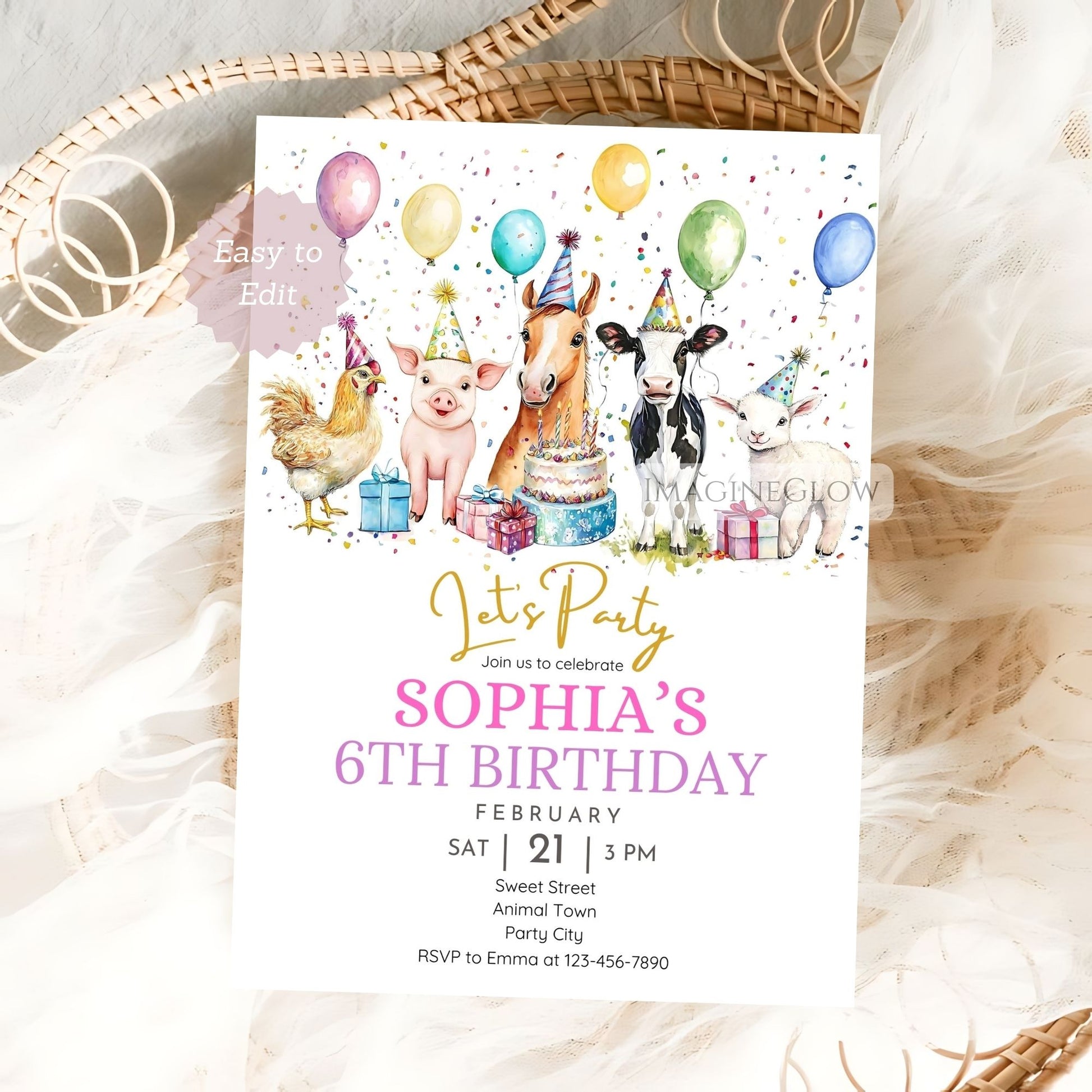 horse pig lamb hen cow