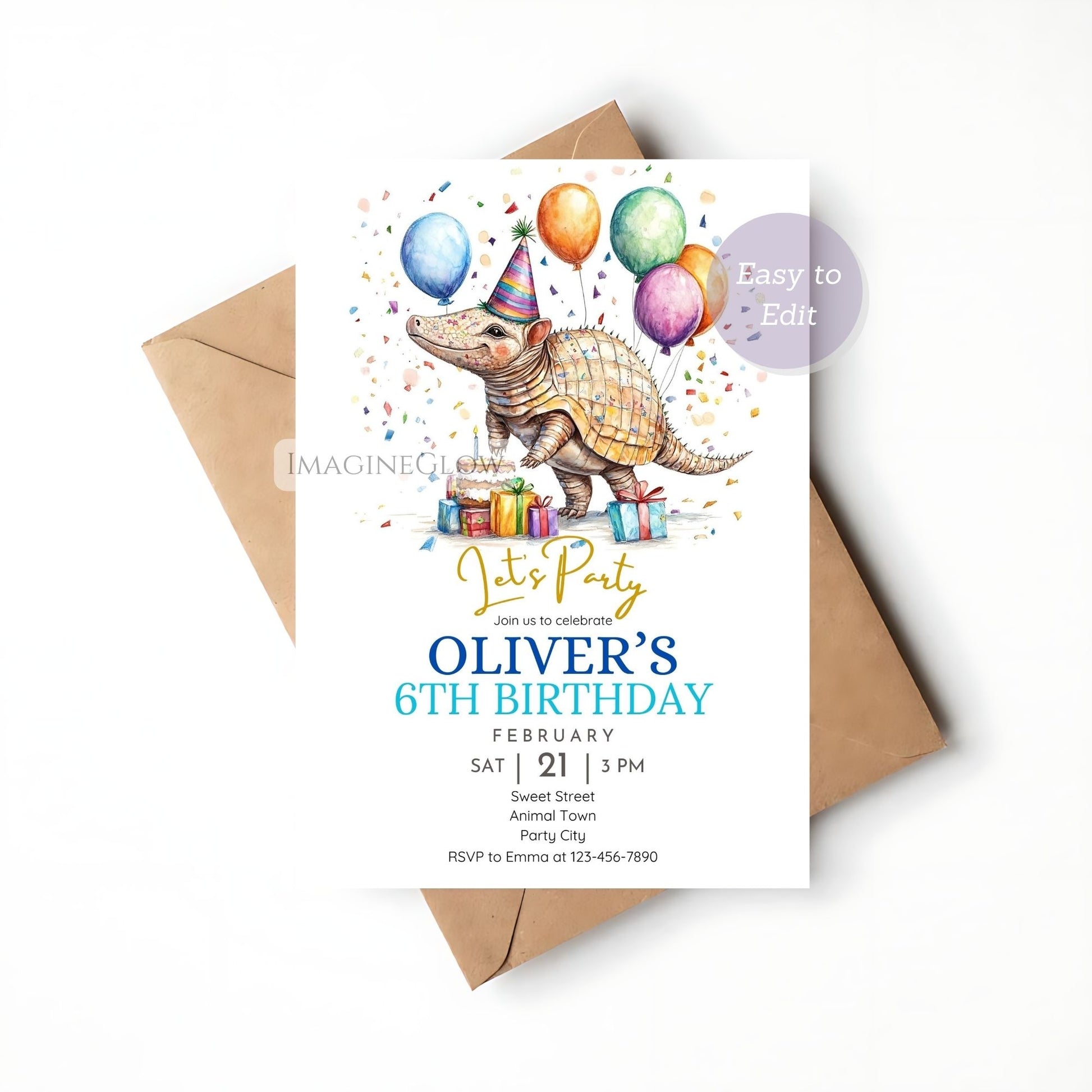 Desert theme birthday invitation