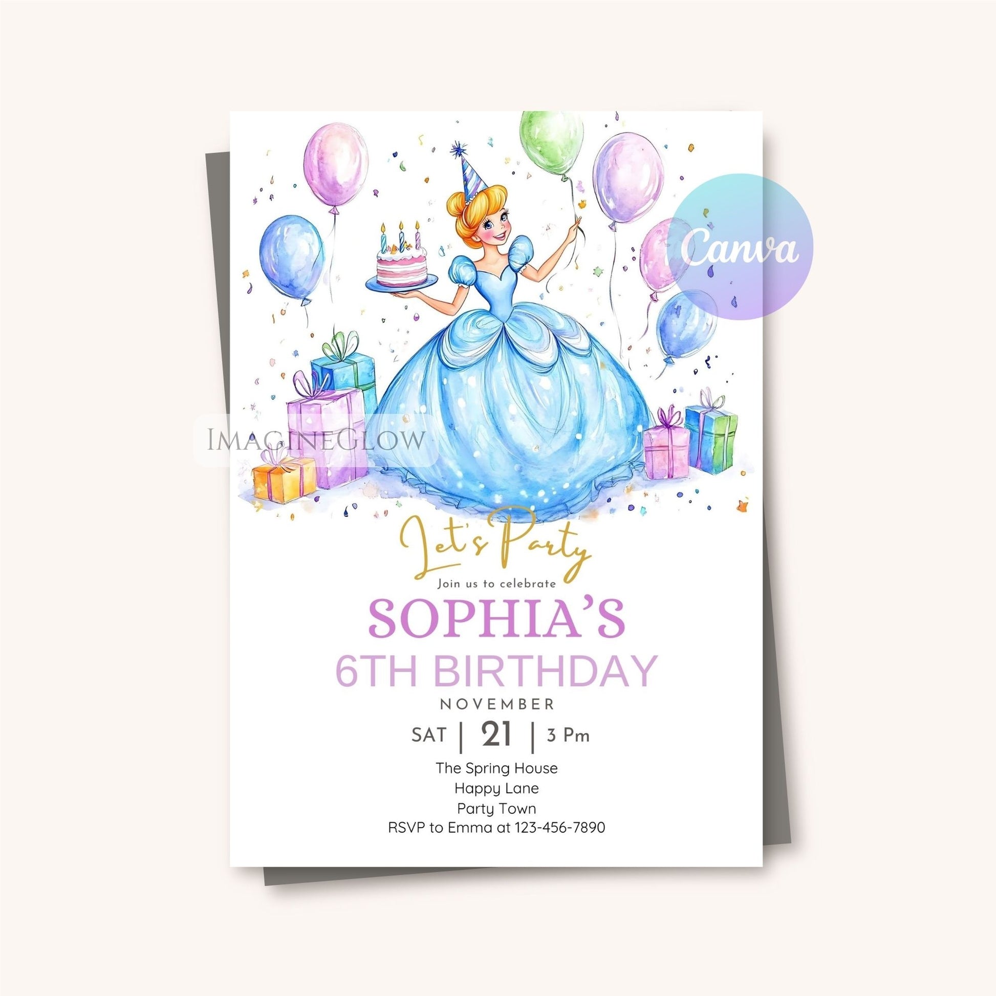 Editable Cinderella invite