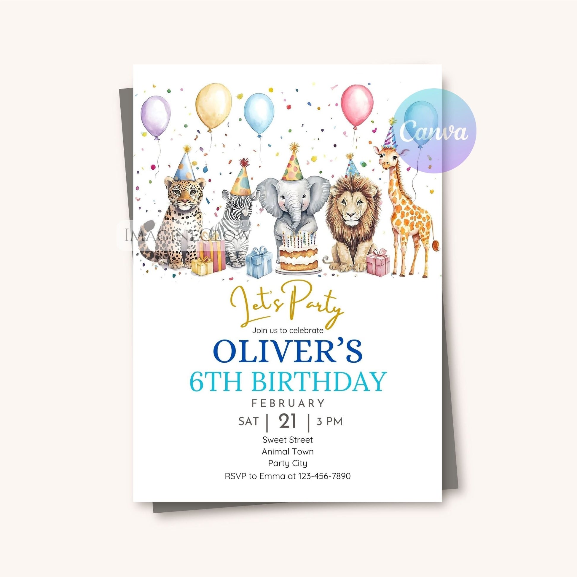 Wild one safari jungle animal invitation
Digital jungle party invitation for toddler
