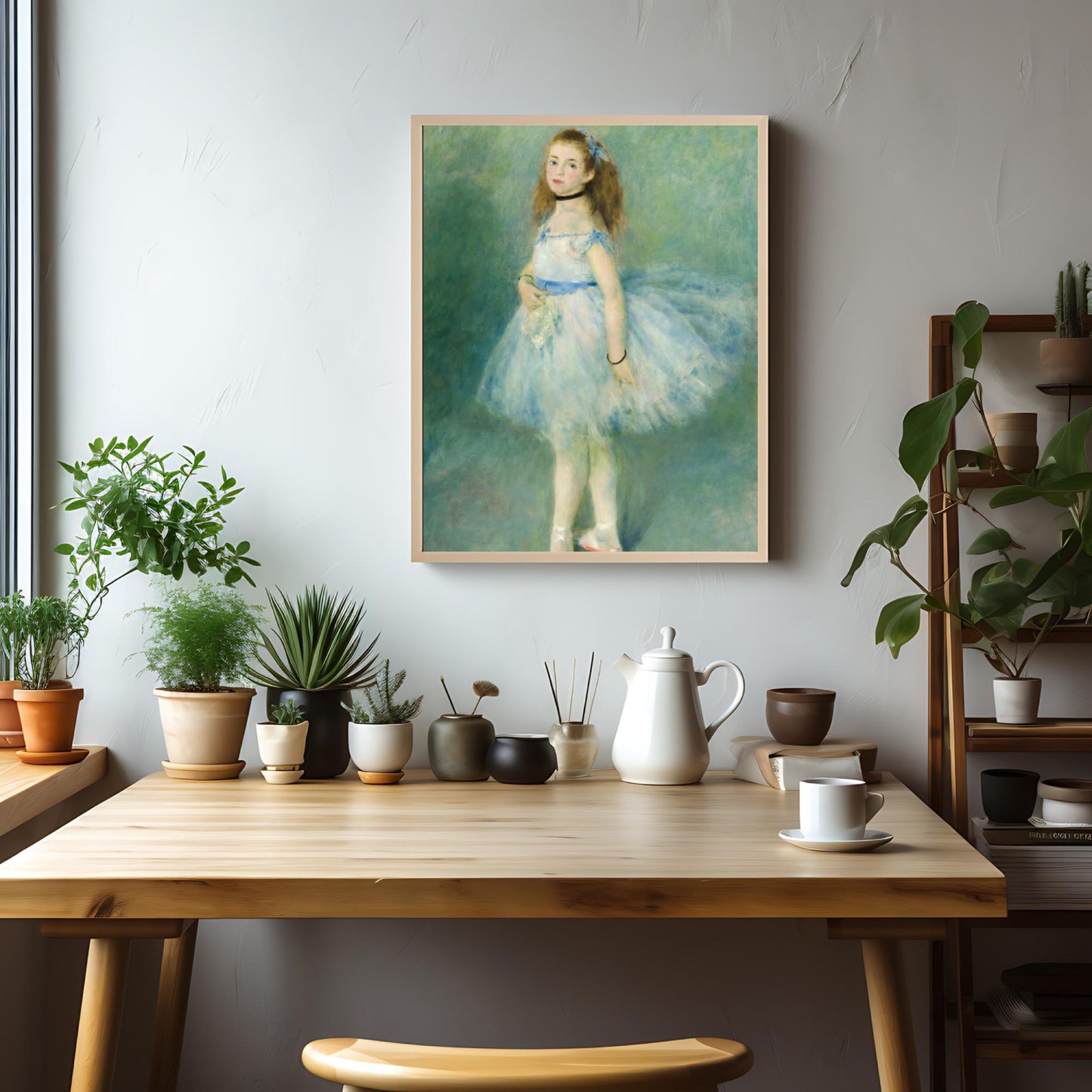 Elegant ballet dancer portrait in vintage style, ready to print.