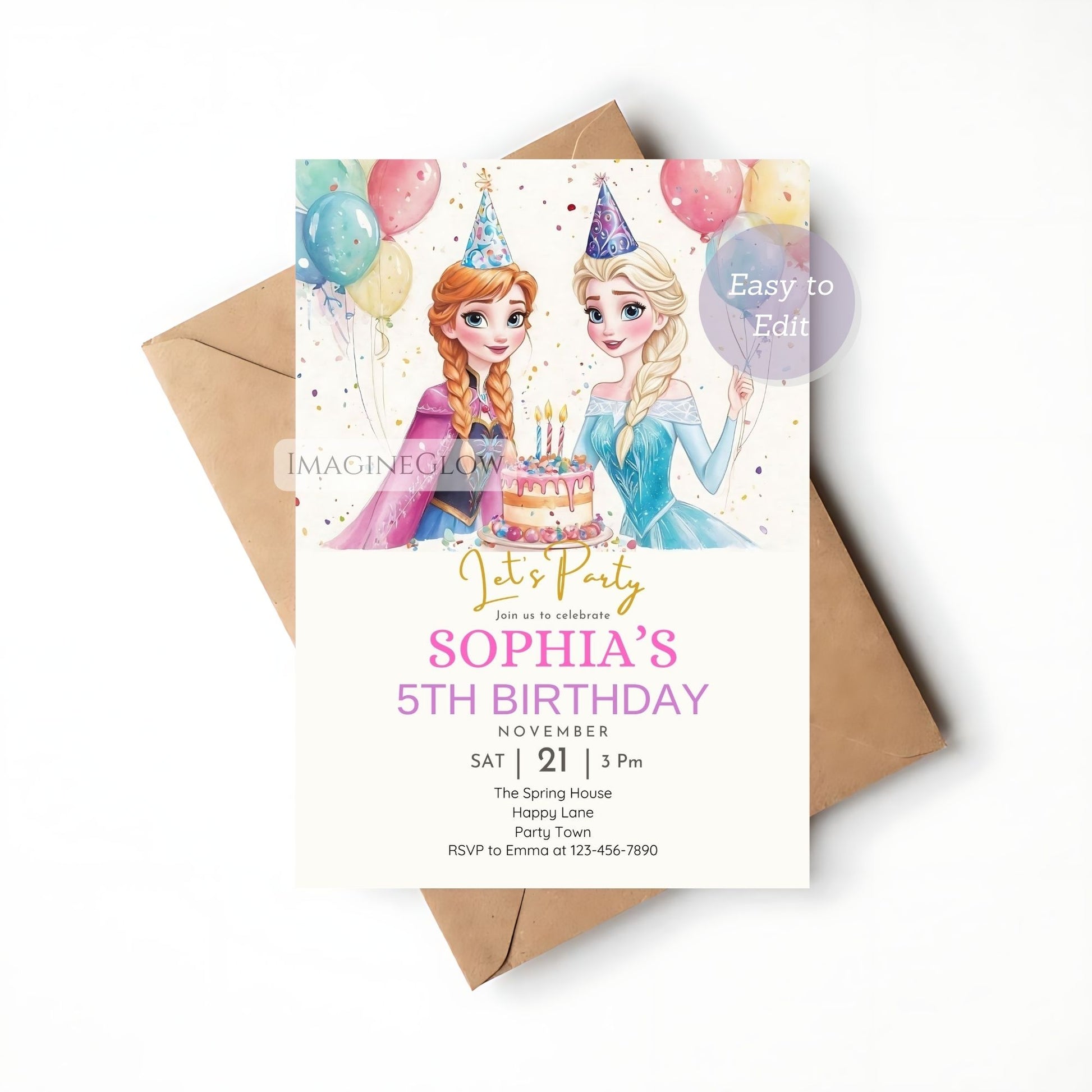 Frozen digital party invitation
