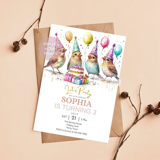 Finch birthday invitation