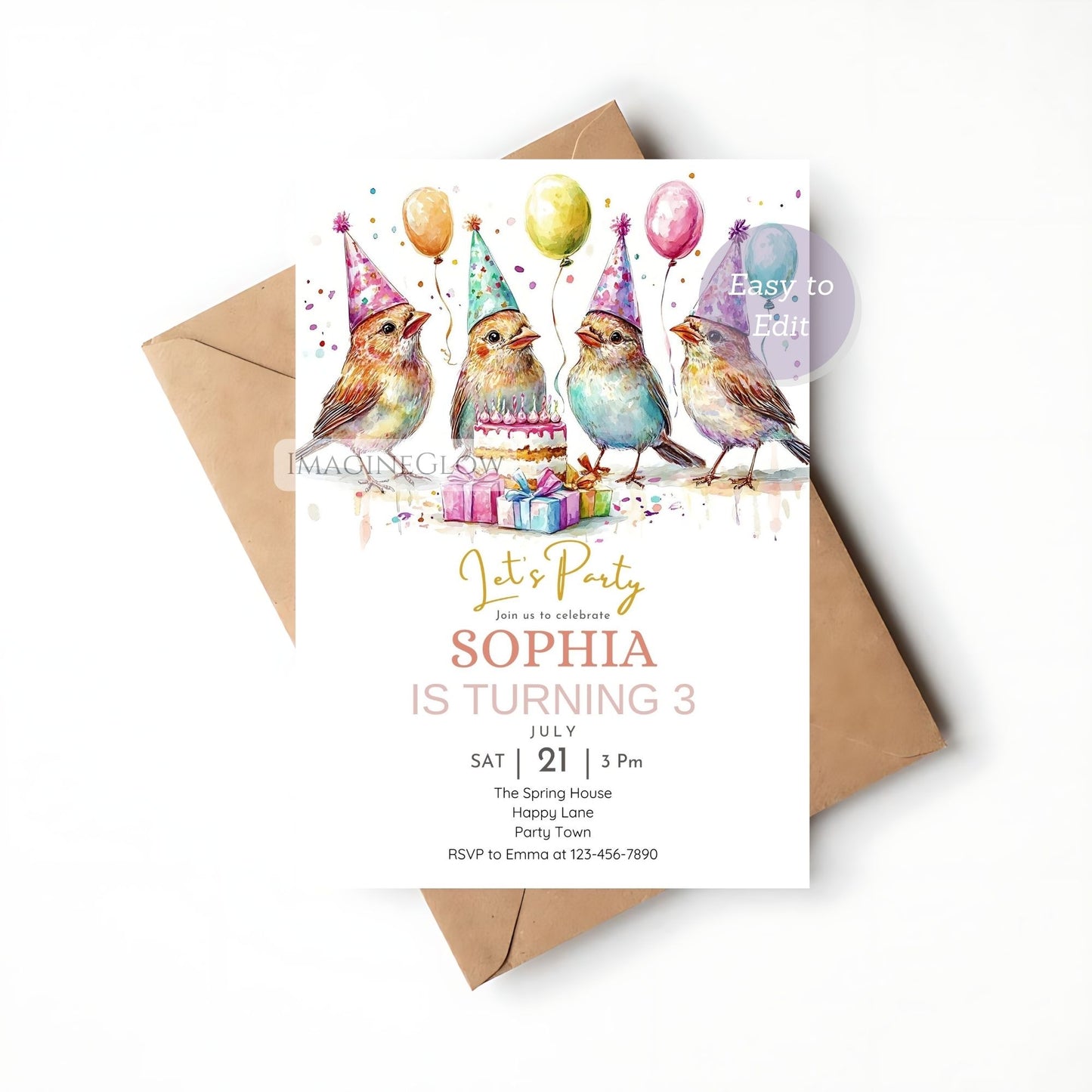 Finch celebration invitation
