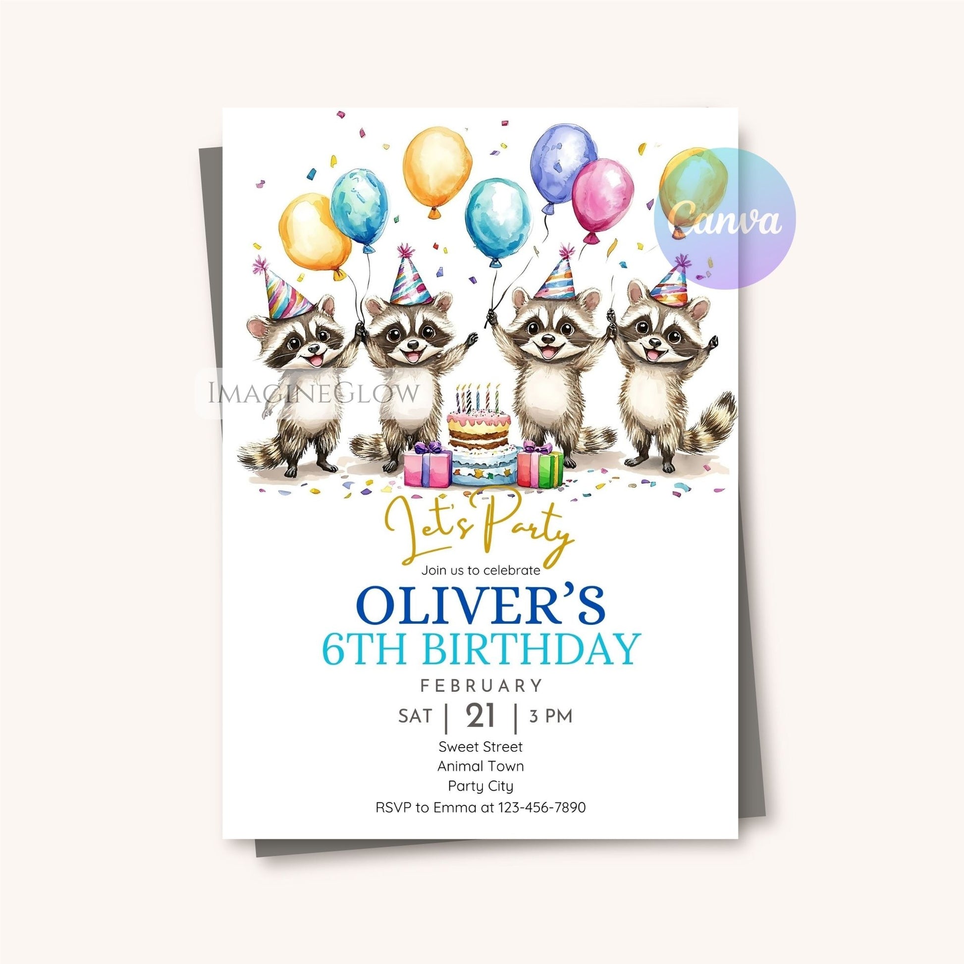 Rustic woodland birthday invite for boy