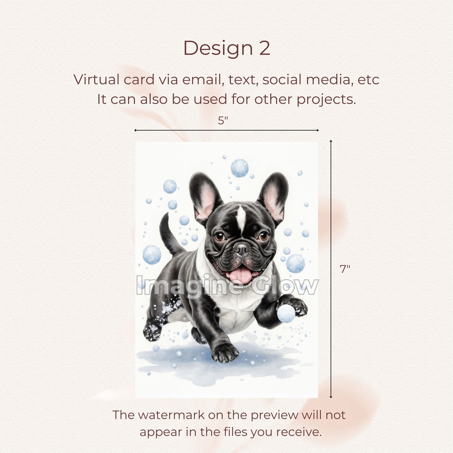 French Bulldog Christmas Card - Printable Holiday Greeting