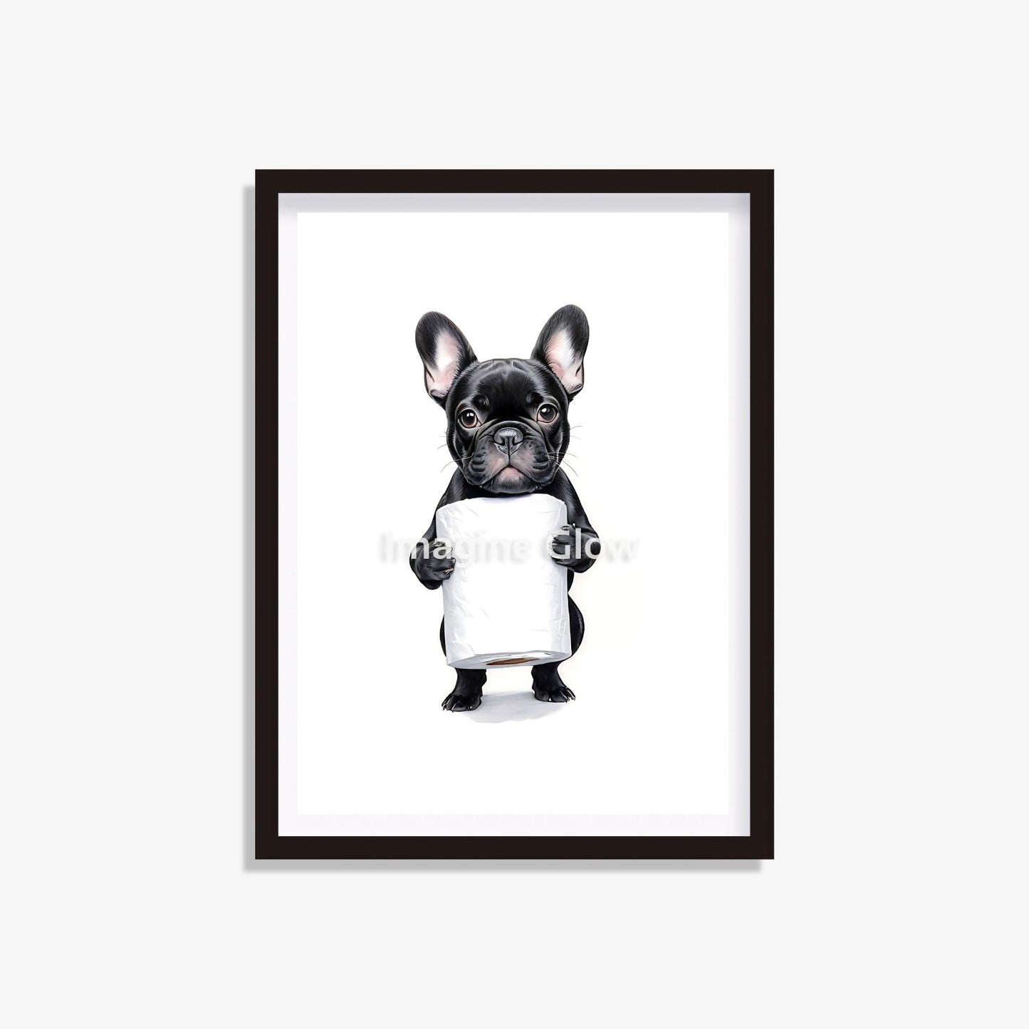 French Bulldog in toilet printable featuring a funny dog illustration