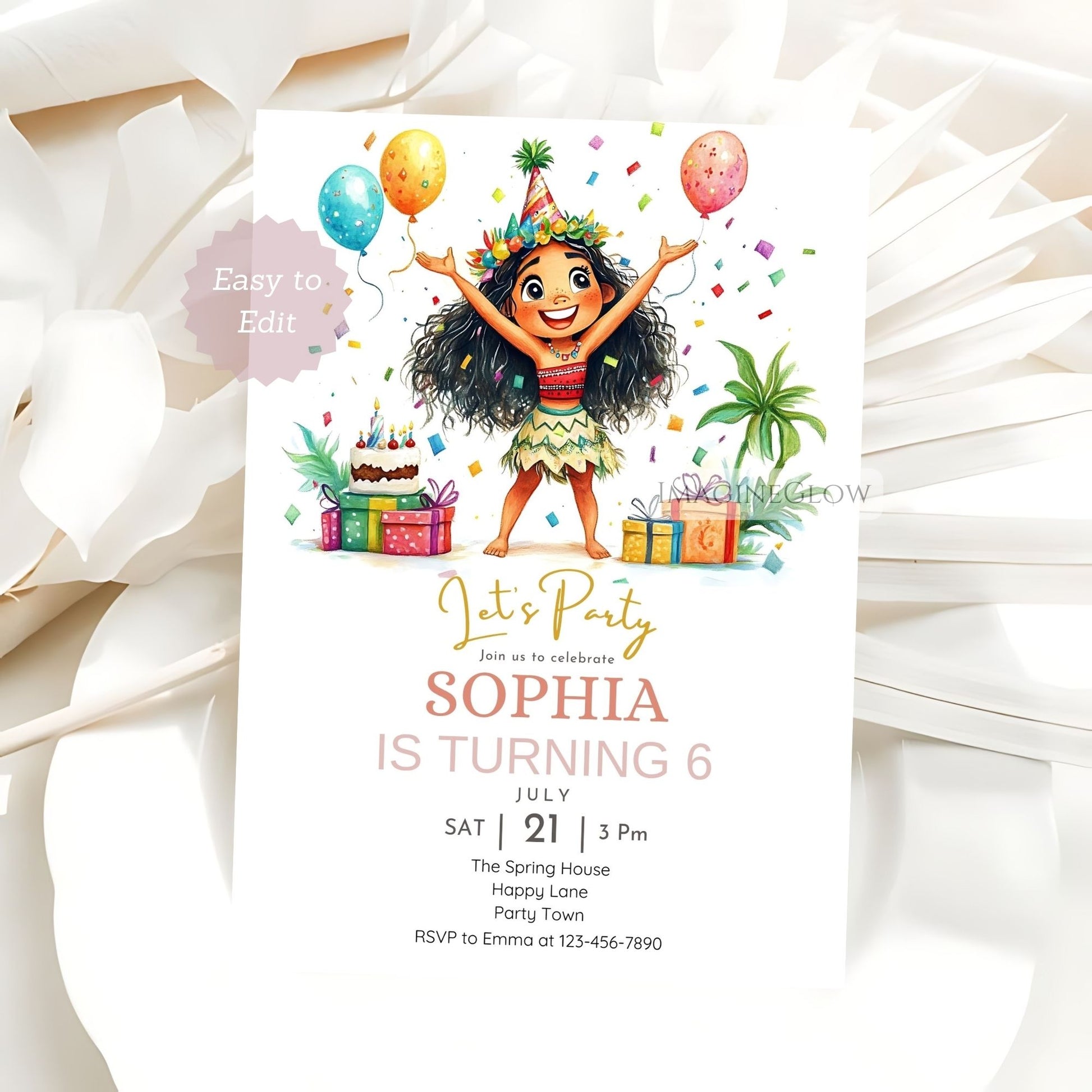 Beach party birthday card