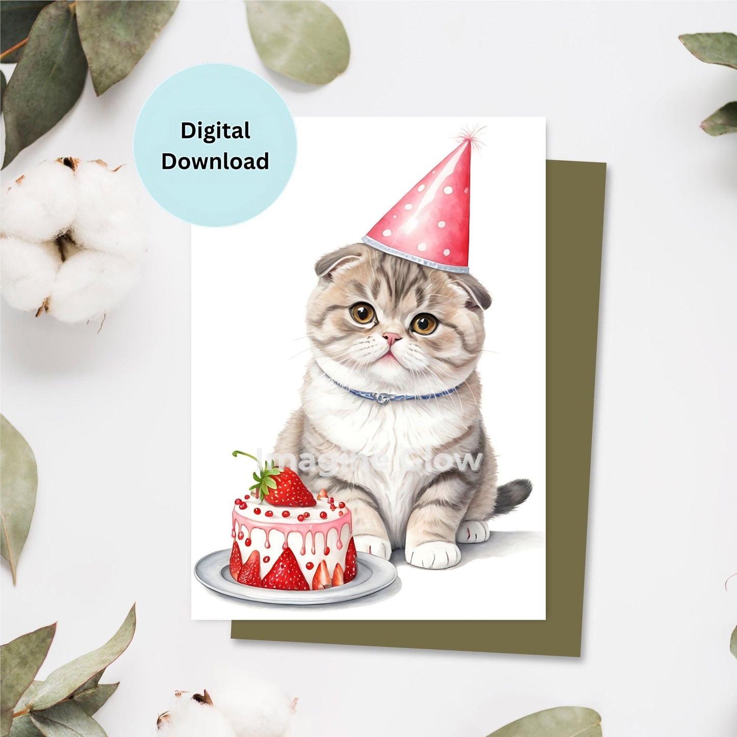 Celebrate birthdays in style with this adorable printable Scottish Fold cat birthday card. Featuring a delightful illustration of a charming Scottish Fold, this card is perfect for cat lovers who want to share a unique and personal birthday greeting. Easy to download and print, you can customize the card with your own heartfelt message, making it a thoughtful choice for friends or family. Suitable for all ages, this lovely card is sure to bring joy and smiles to anyone on their special day.