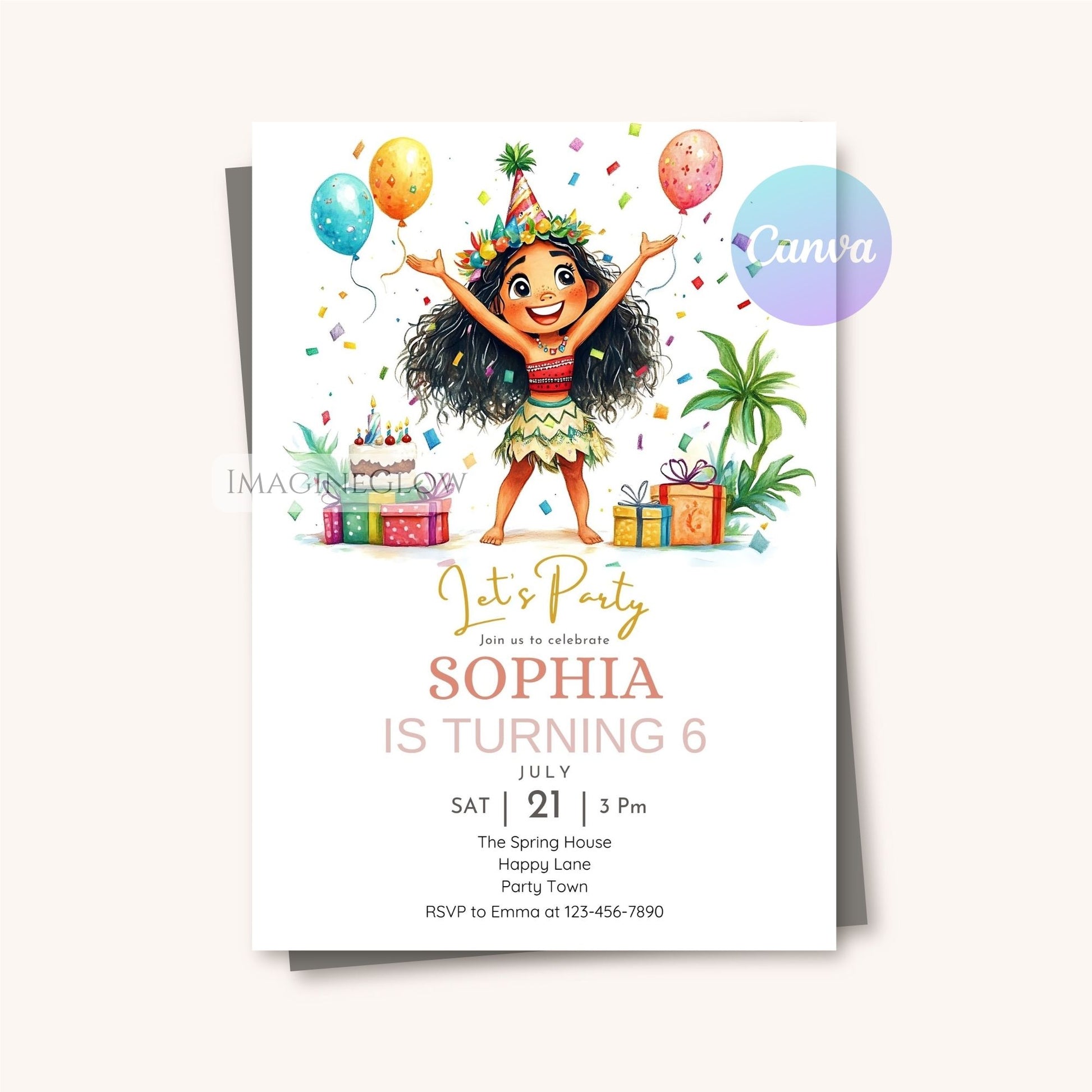 Hawaiian birthday party invitation
Printable tropical birthday card