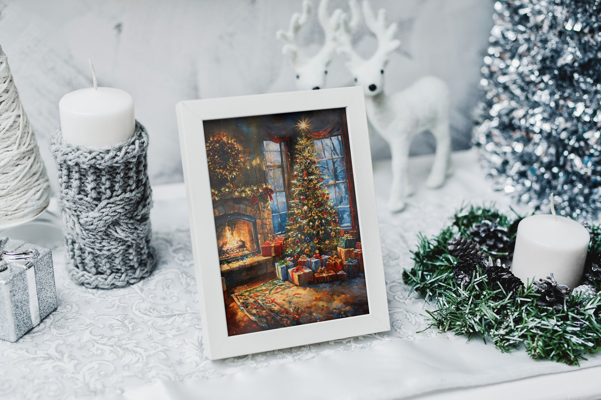 Vibrant holiday-themed printable wall art for Christmas decorations.