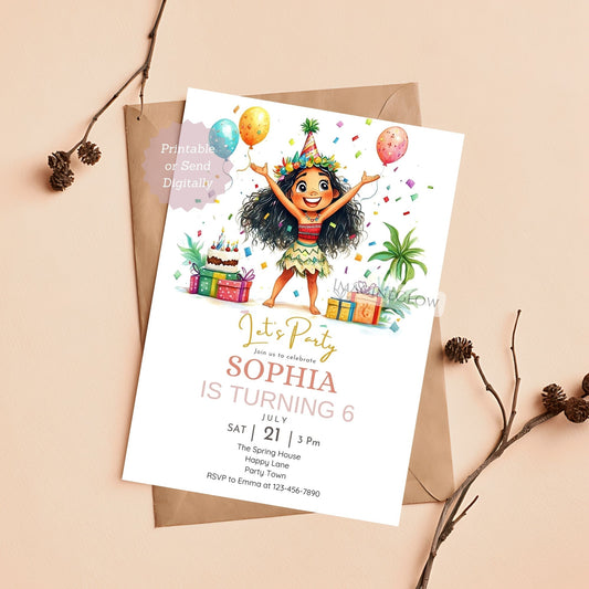 Moana birthday invitation