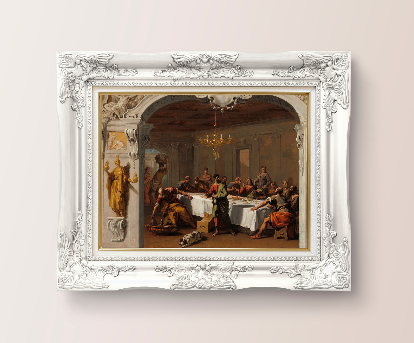 Elegant antique-style wall art of The Last Supper for timeless interiors