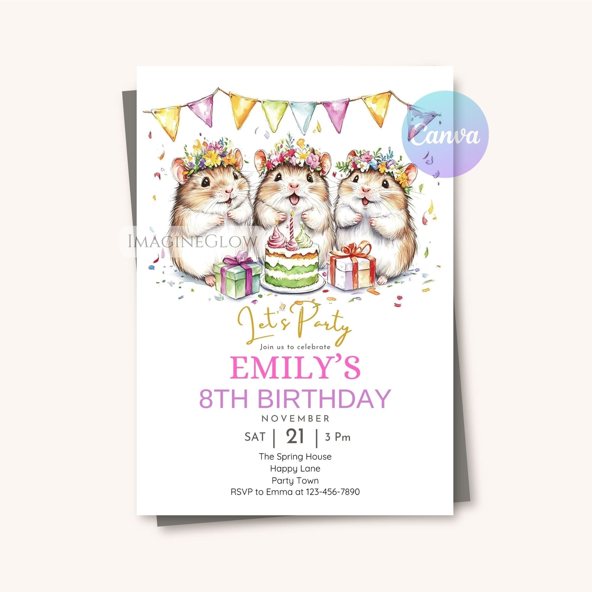 Animal lover birthday card with cute hamster