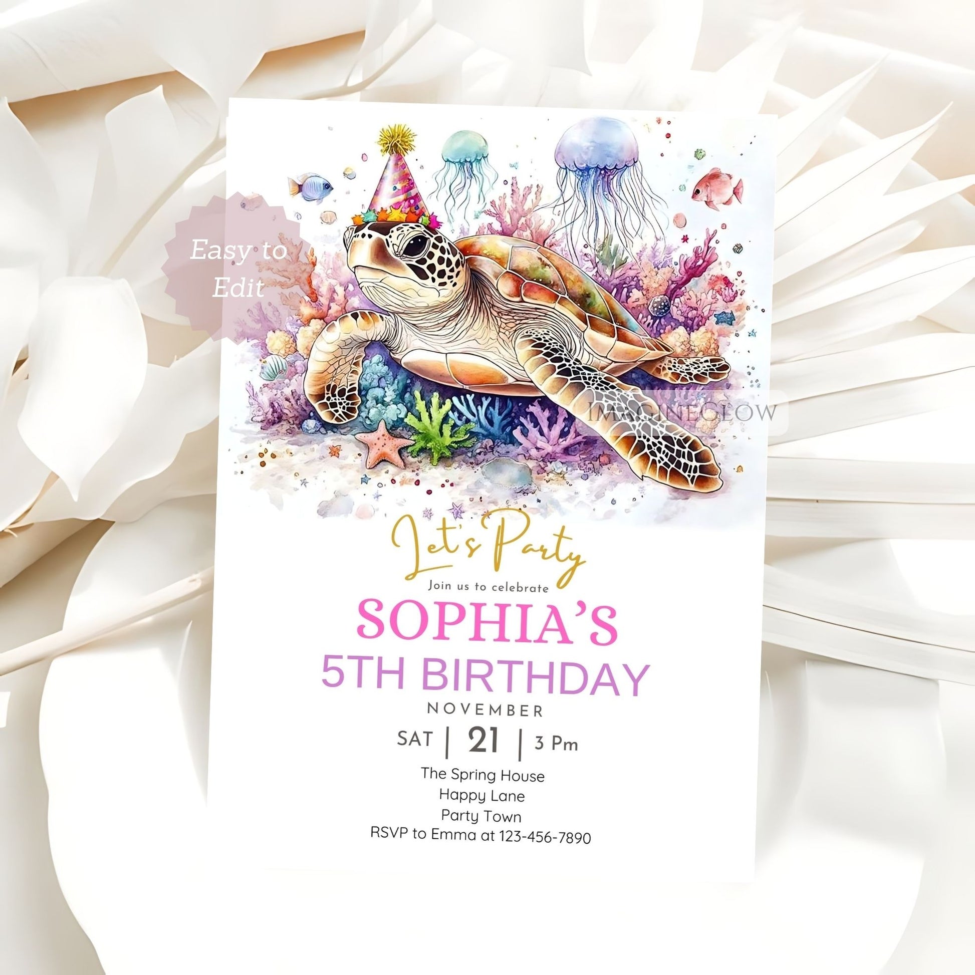 Fun underwater birthday invitation for kids