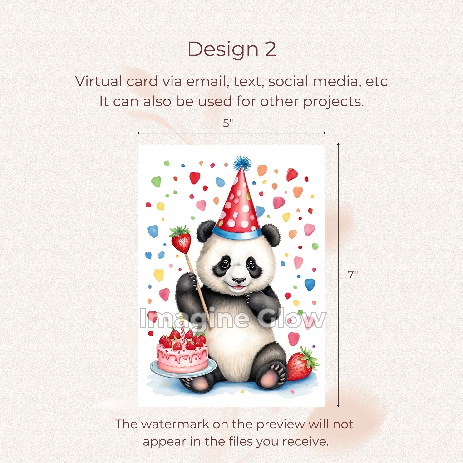 Printable Panda Birthday Card for Animal Enthusiasts