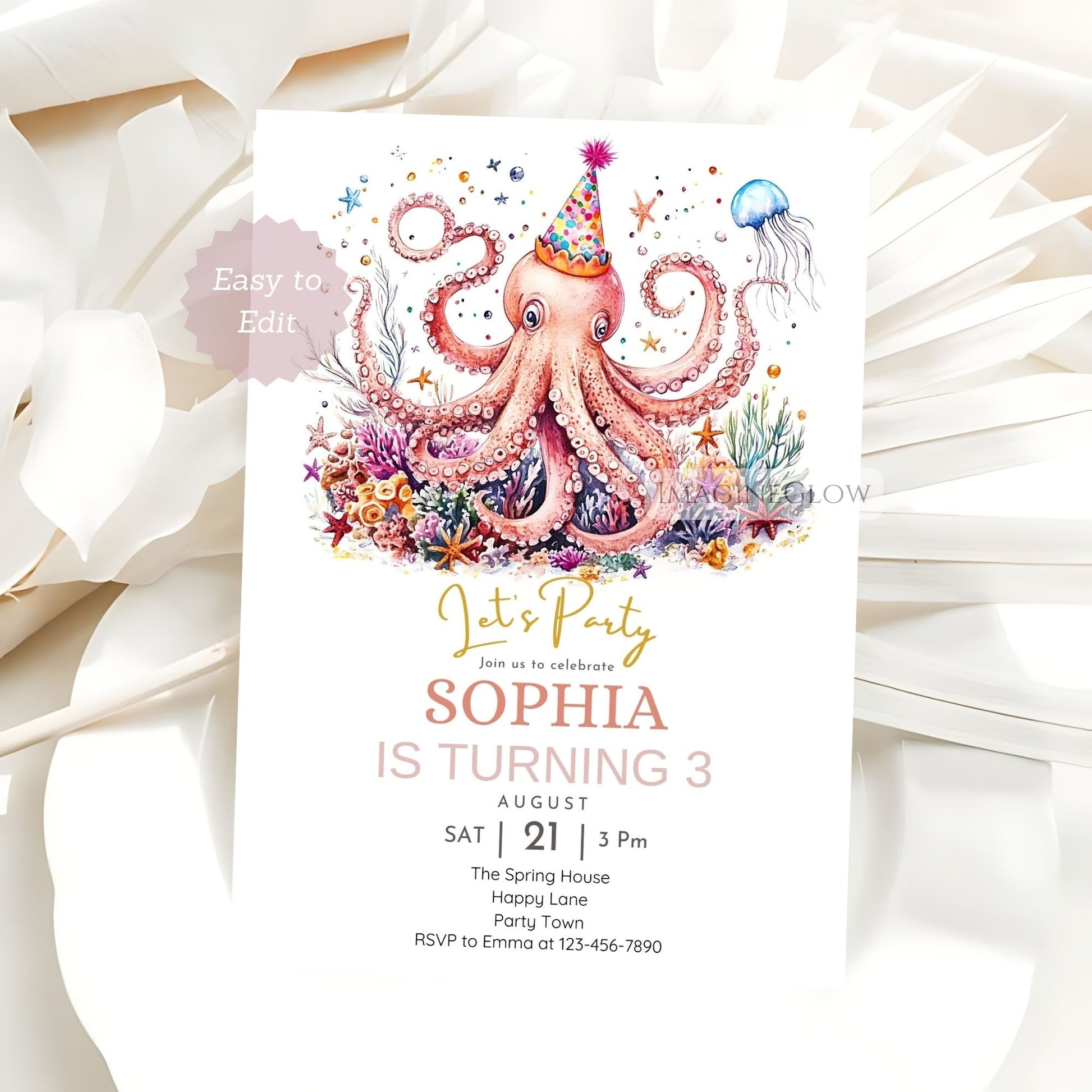 Printable underwater party invitation