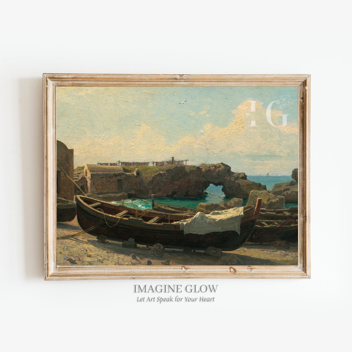 Printable antique boat art for nautical-themed wall decor