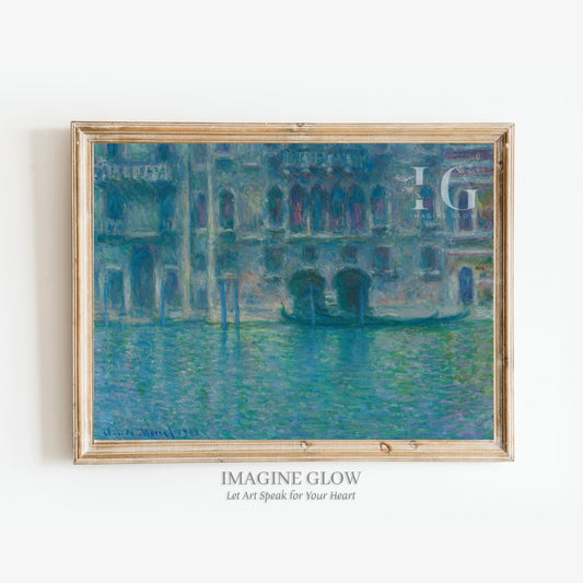 Vintage Venetian scene featuring Palazzo da Mula and canal