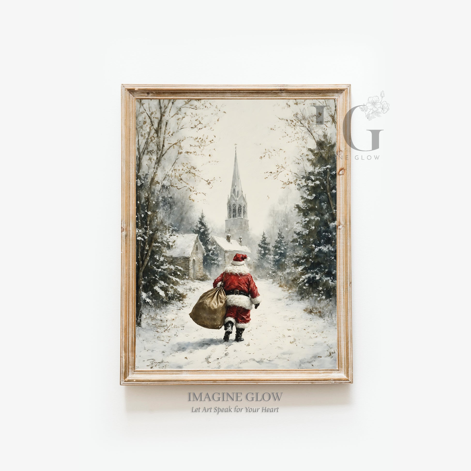 Winter Santa print for creating a cozy, seasonal ambiance