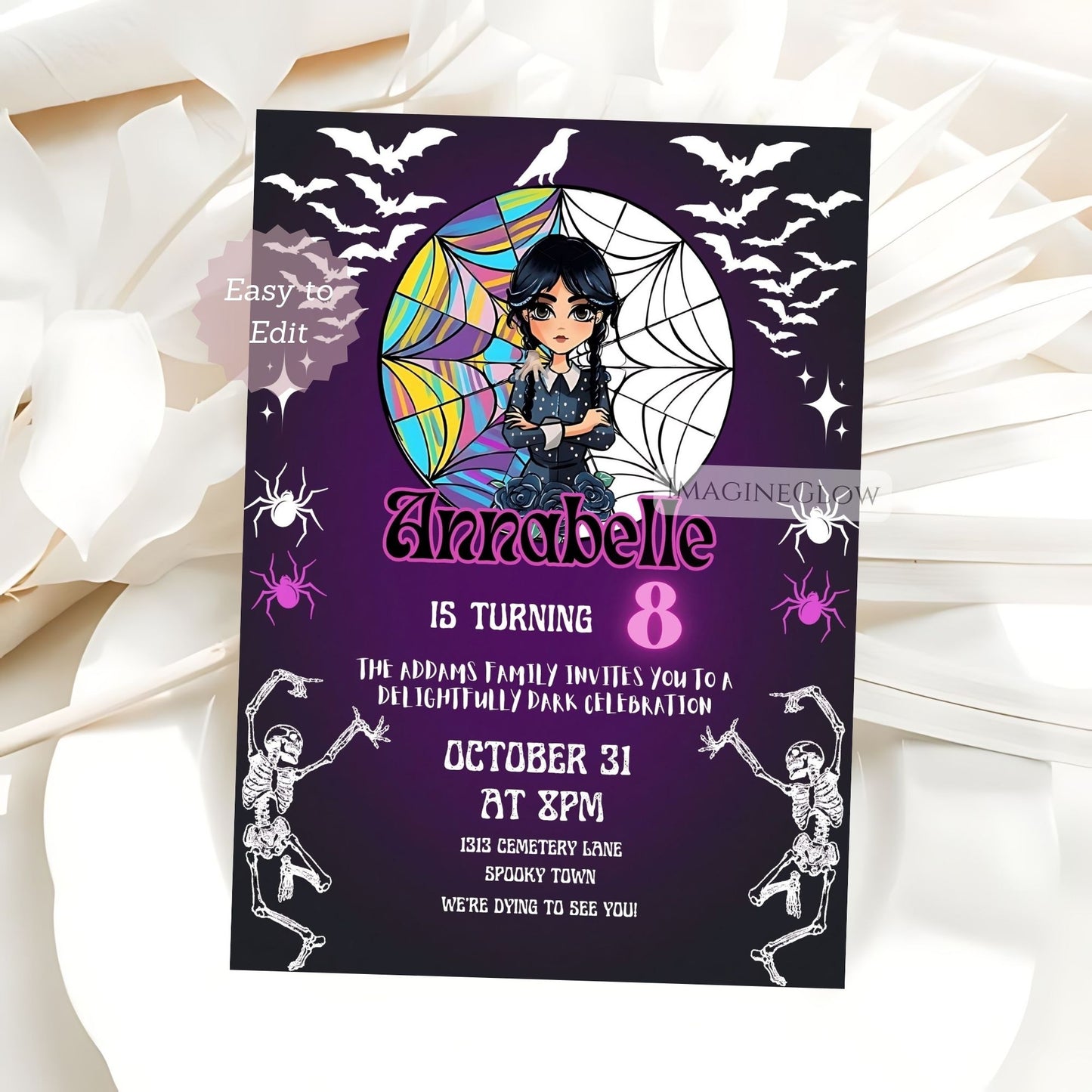 Wednesday Addams birthday invitation printable