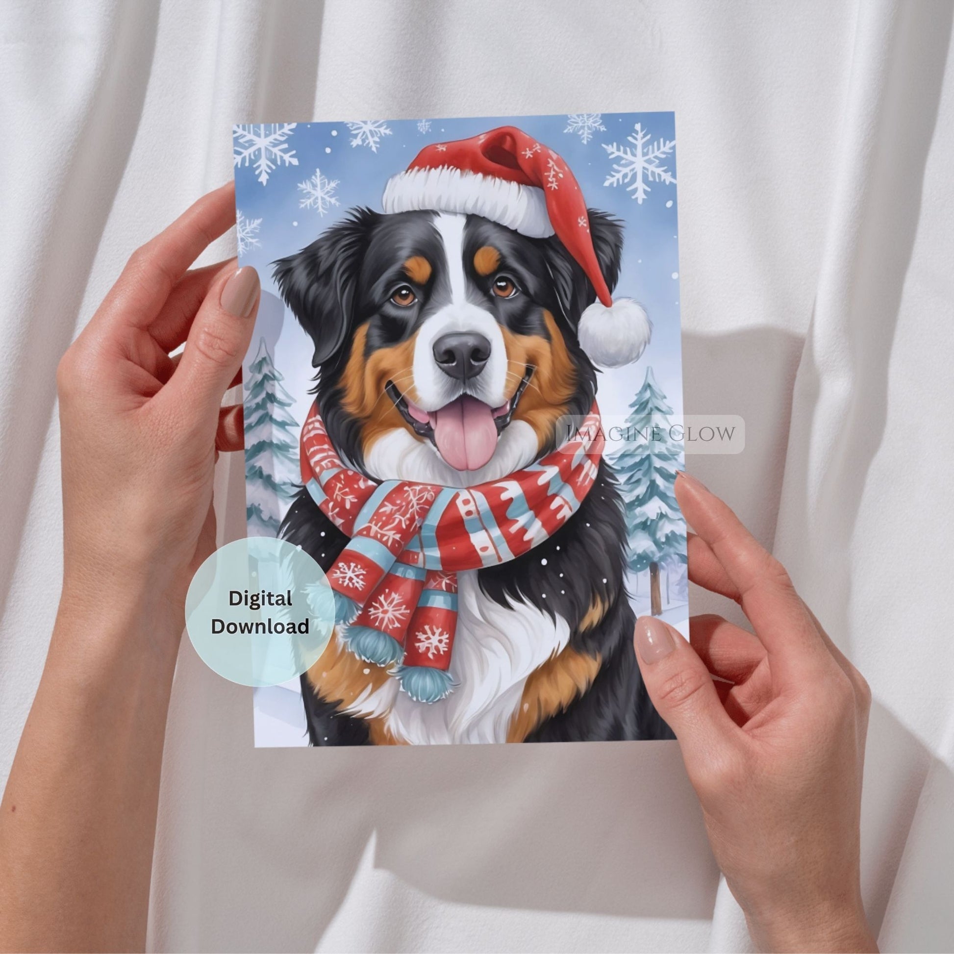 bernese mountain dog christmas card festive design
printable bernese mountain dog christmas card