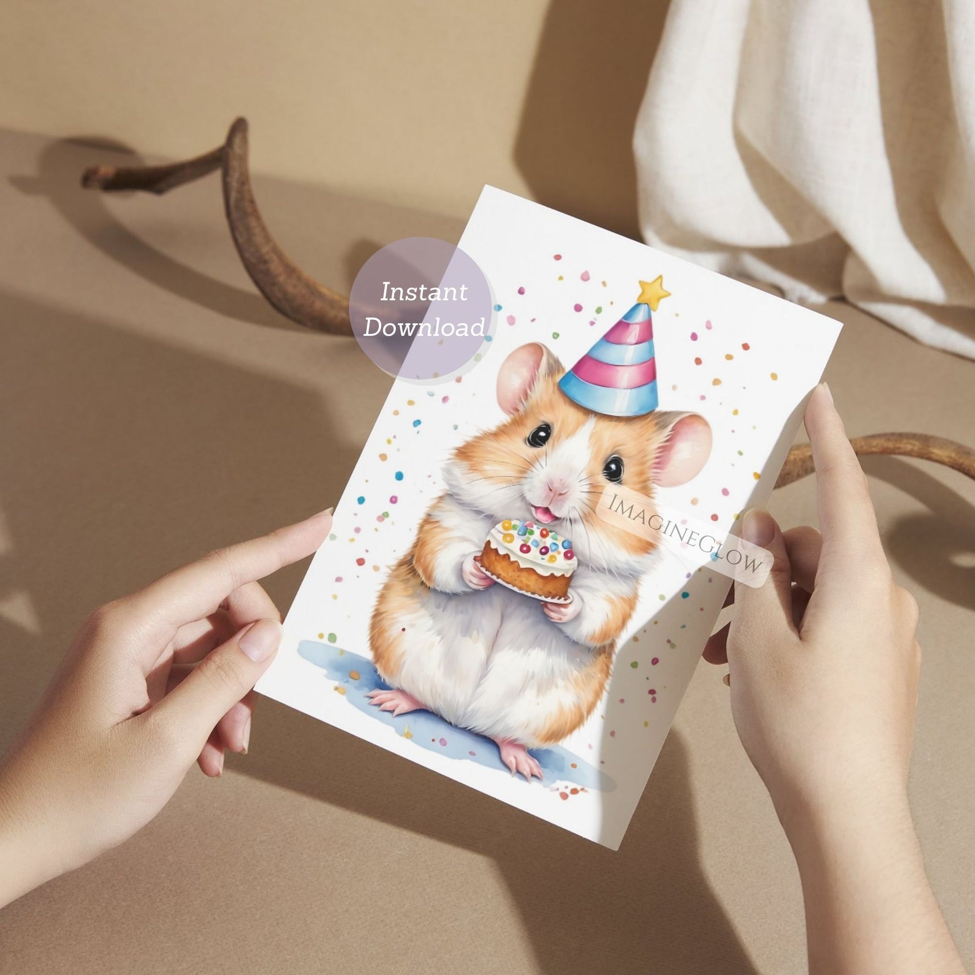 Fun hamster birthday printable
Animal lover birthday card