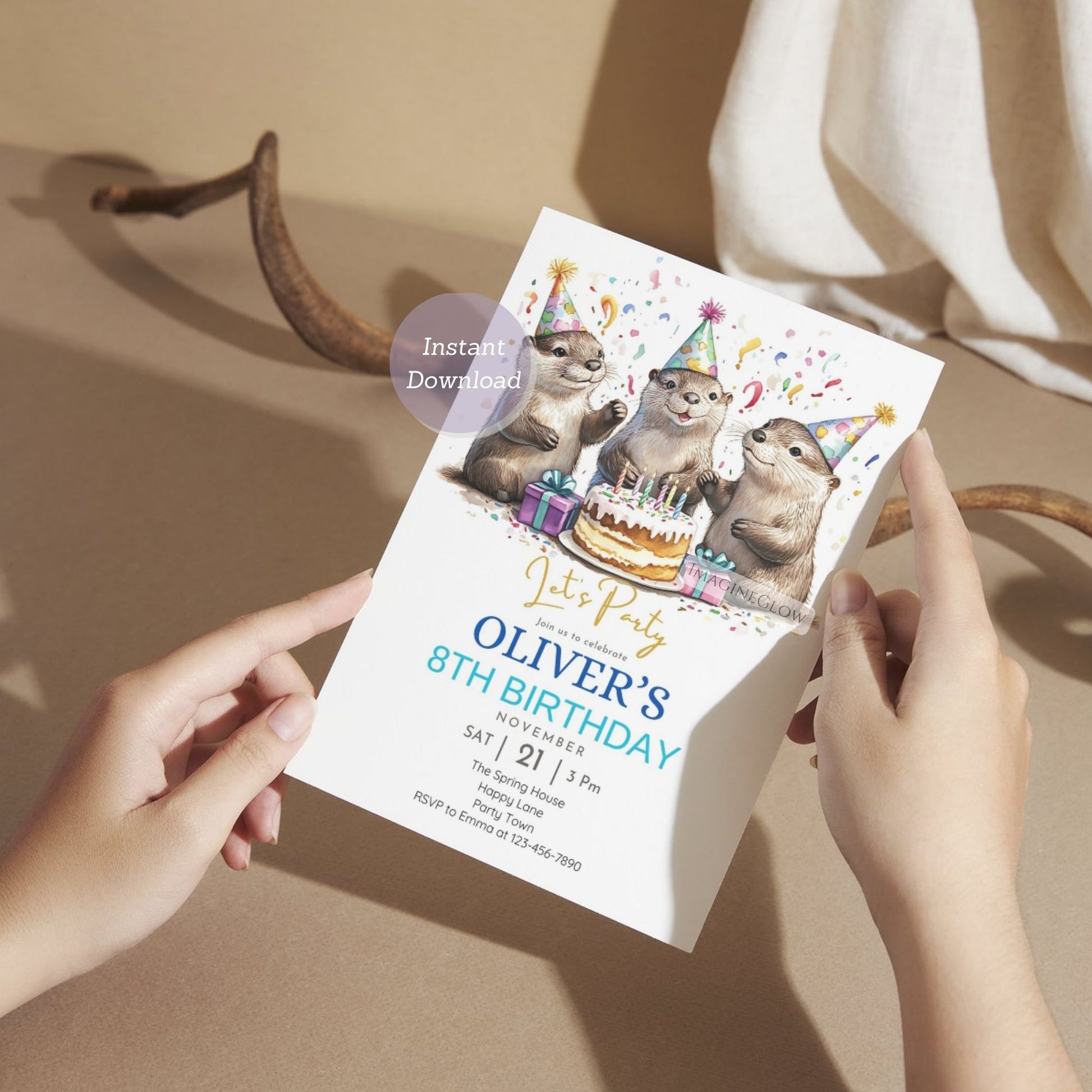 Cute Otter Party Invitation for Kids
Editable Otter Birthday Invite - River Theme