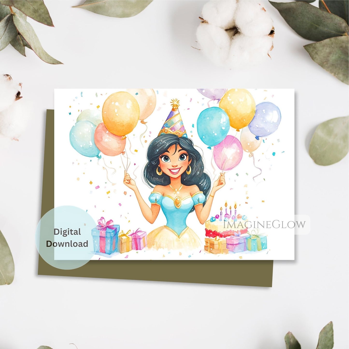 disney princess birthday card
jasmine aladdin birthday greeting