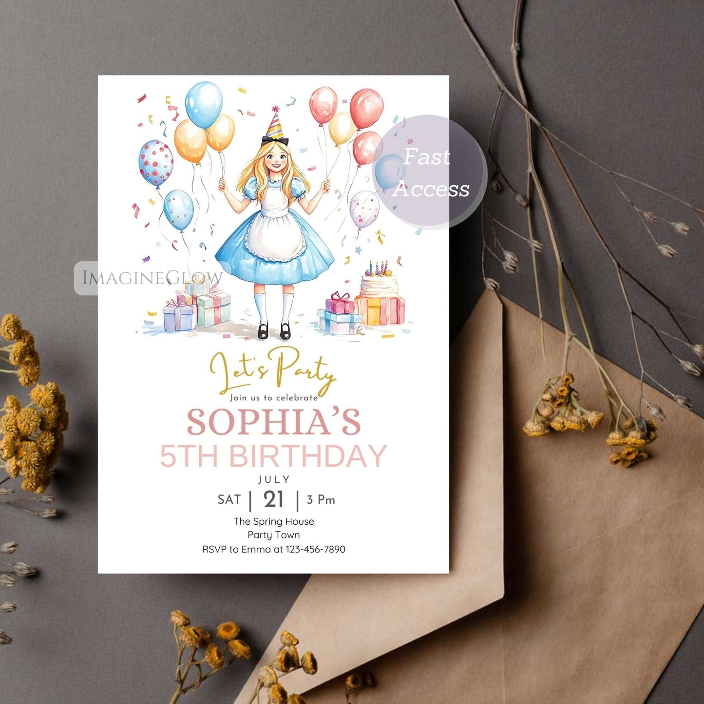 alice in wonderland birthday invitation
vintage tea party birthday card
rabbit hole party invitation