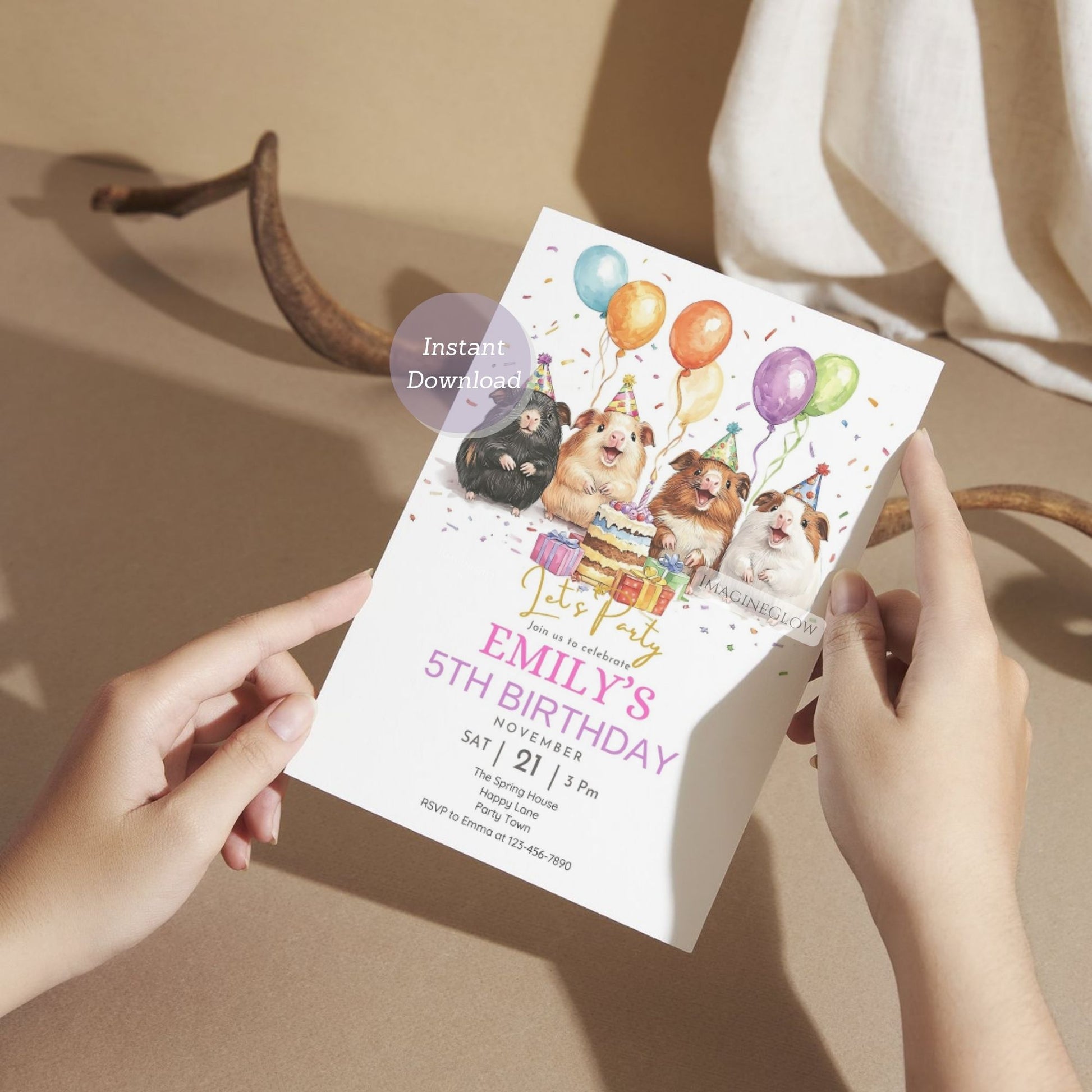 Cute animal party invitation for a fun birthday event.